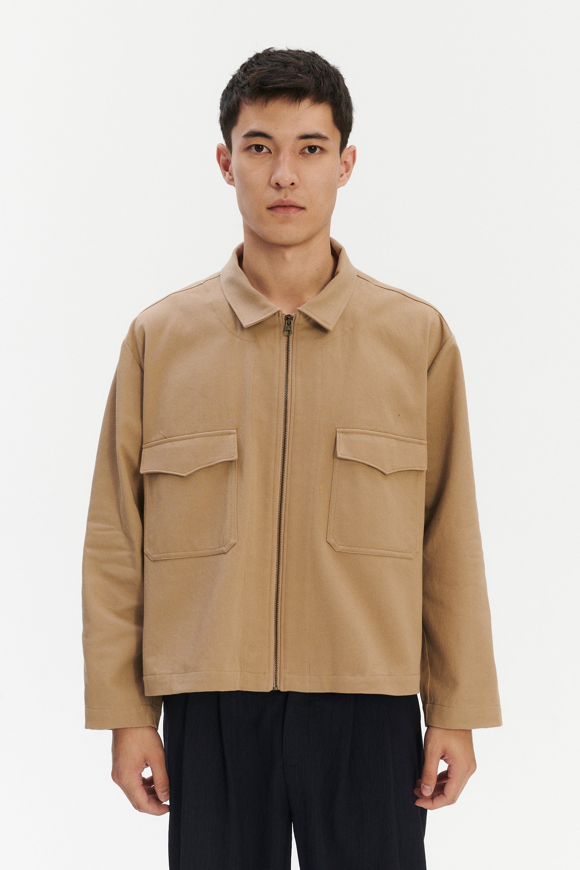 Pre-Order: Italian Workwear Jacket in Beige Japanese Cotton