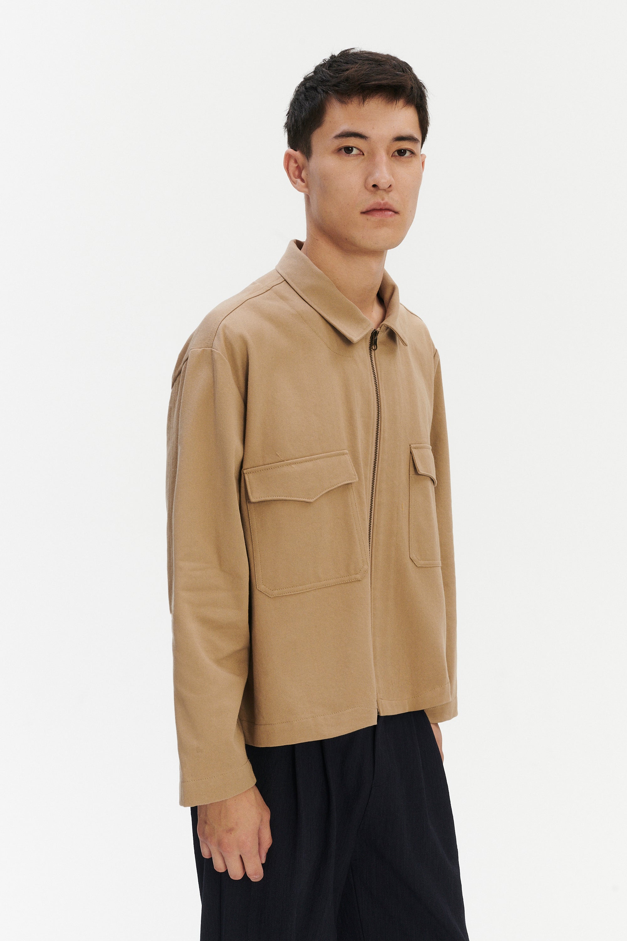 Pre-Order: Italian Workwear Jacket in Beige Japanese Cotton