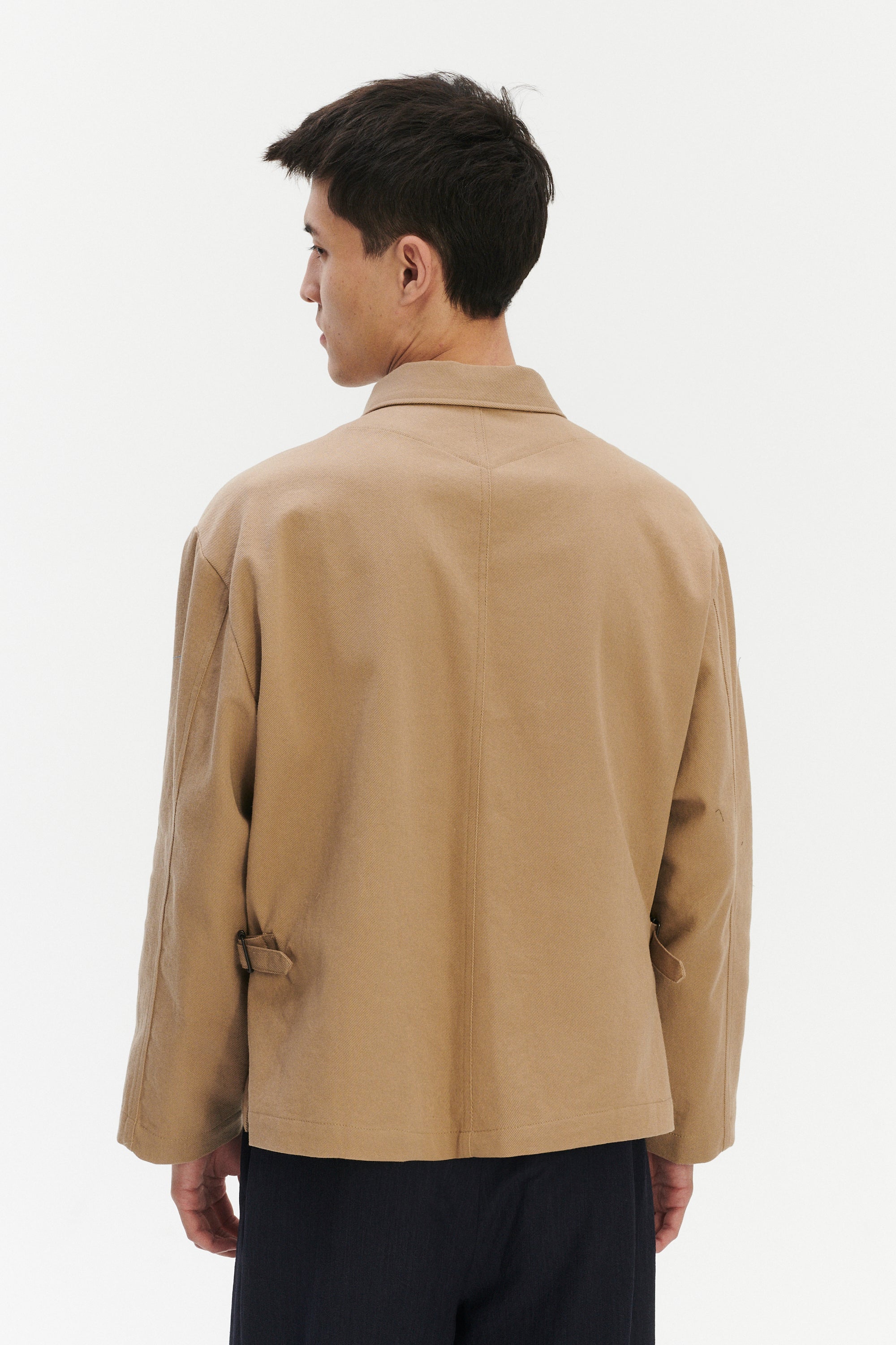 Pre-Order: Italian Workwear Jacket in Beige Japanese Cotton