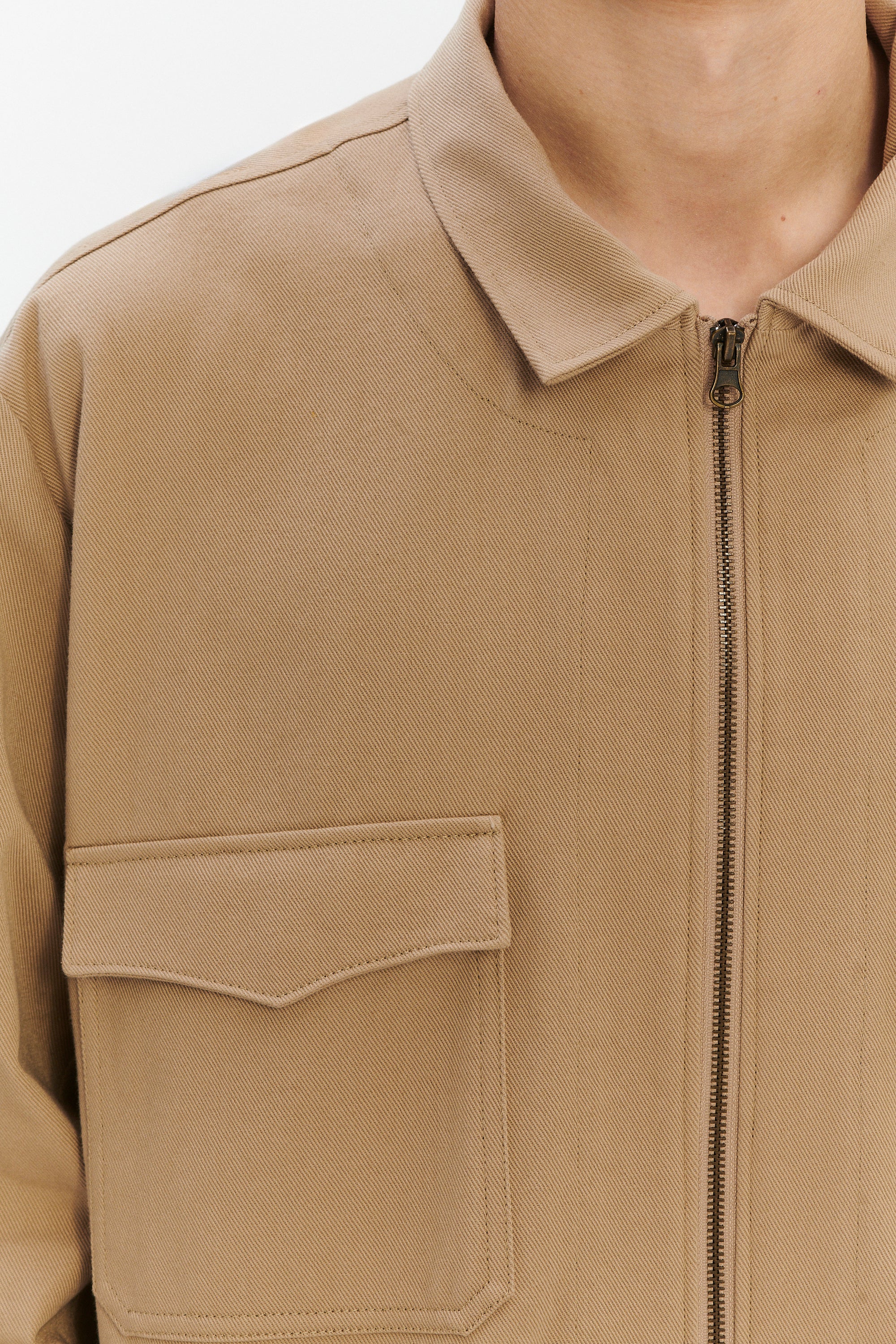 Pre-Order: Italian Workwear Jacket in Beige Japanese Cotton