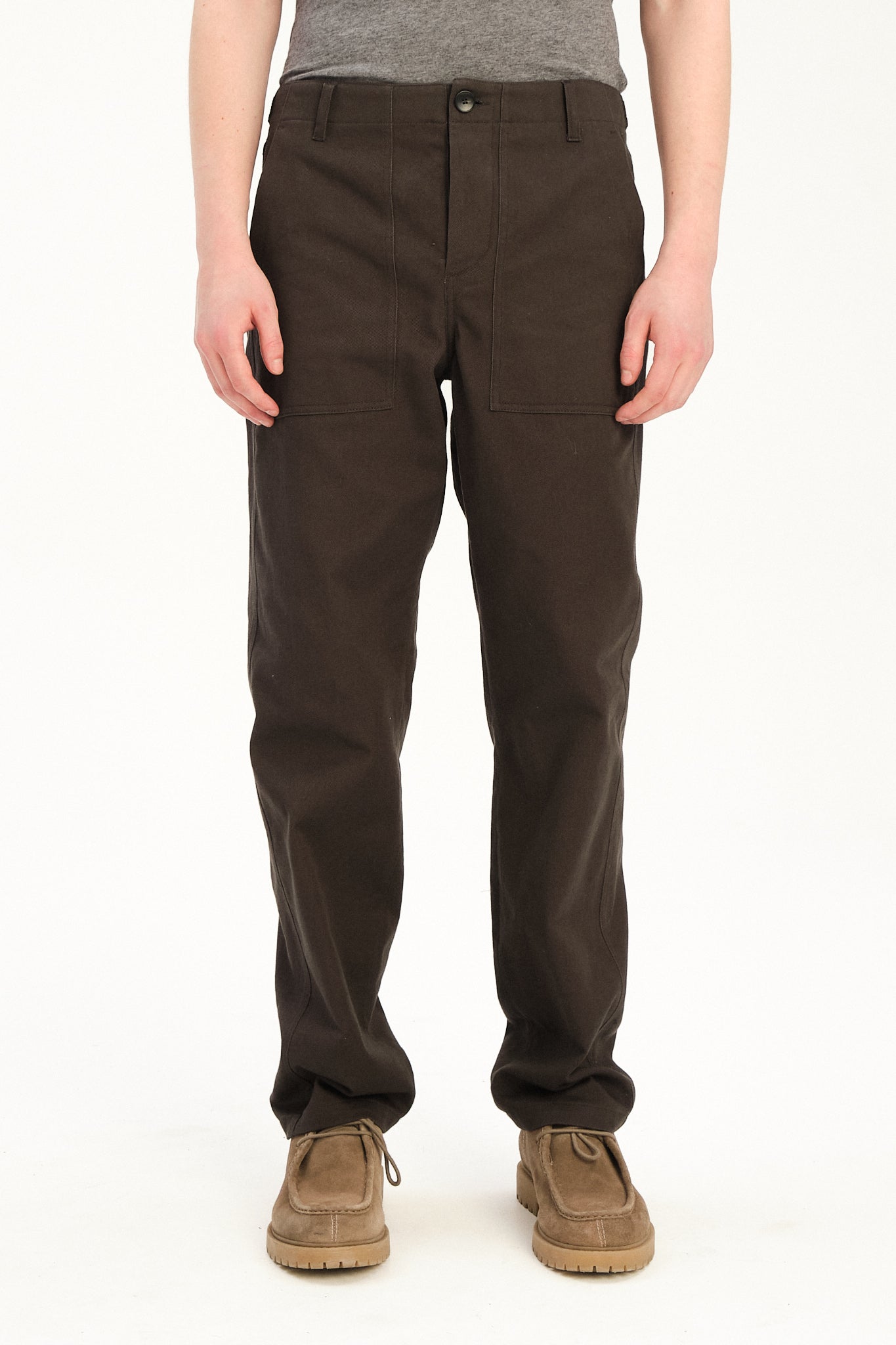 Fatigue Pants in a Fine Anthracite Japanese Twill of Cotton and Linen