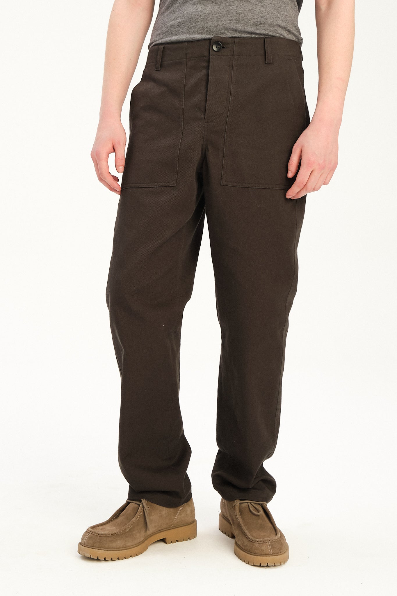 Fatigue Pants in a Fine Anthracite Japanese Twill of Cotton and Linen