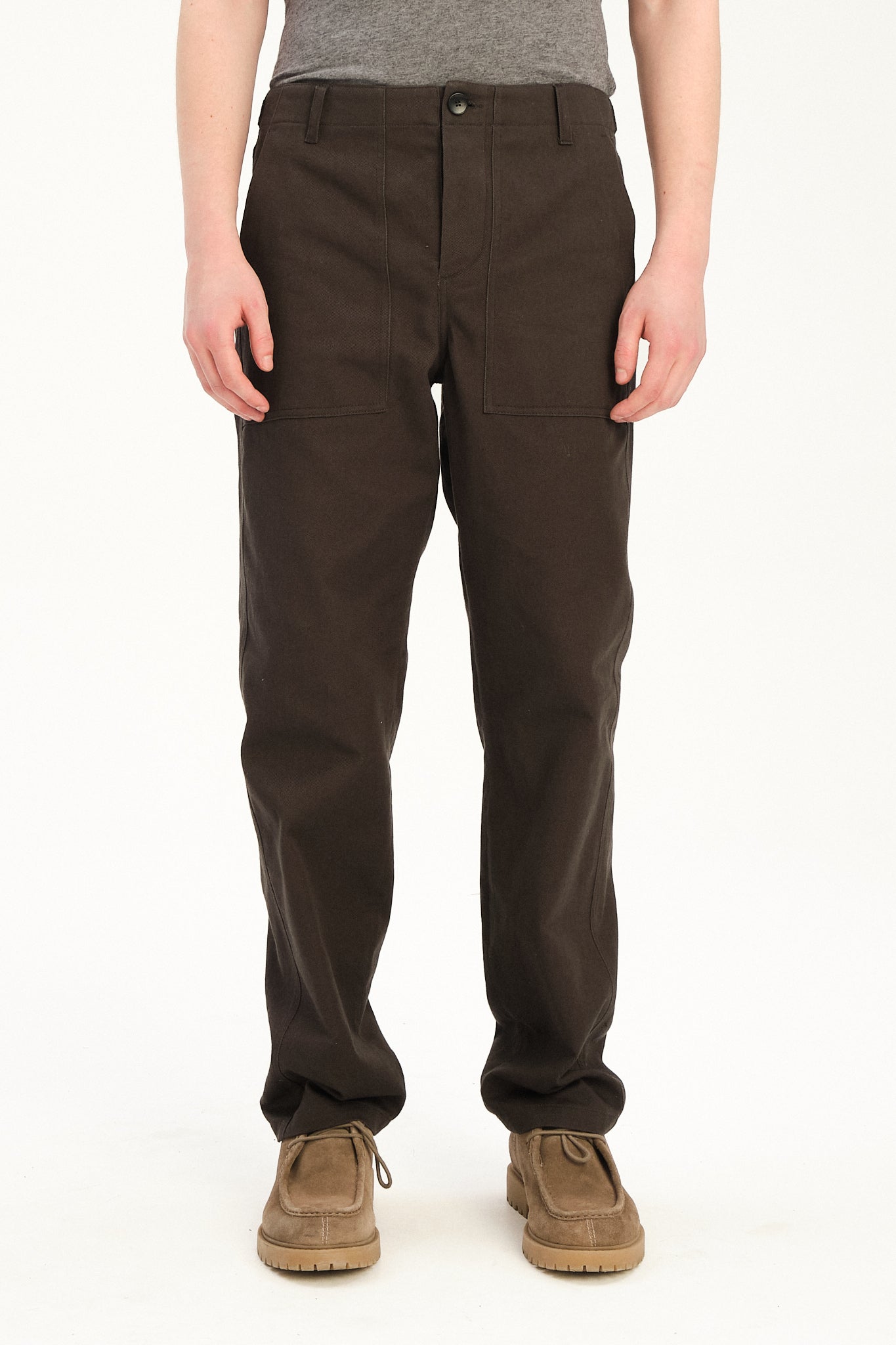 Fatigue Pants in a Fine Anthracite Japanese Twill of Cotton and Linen