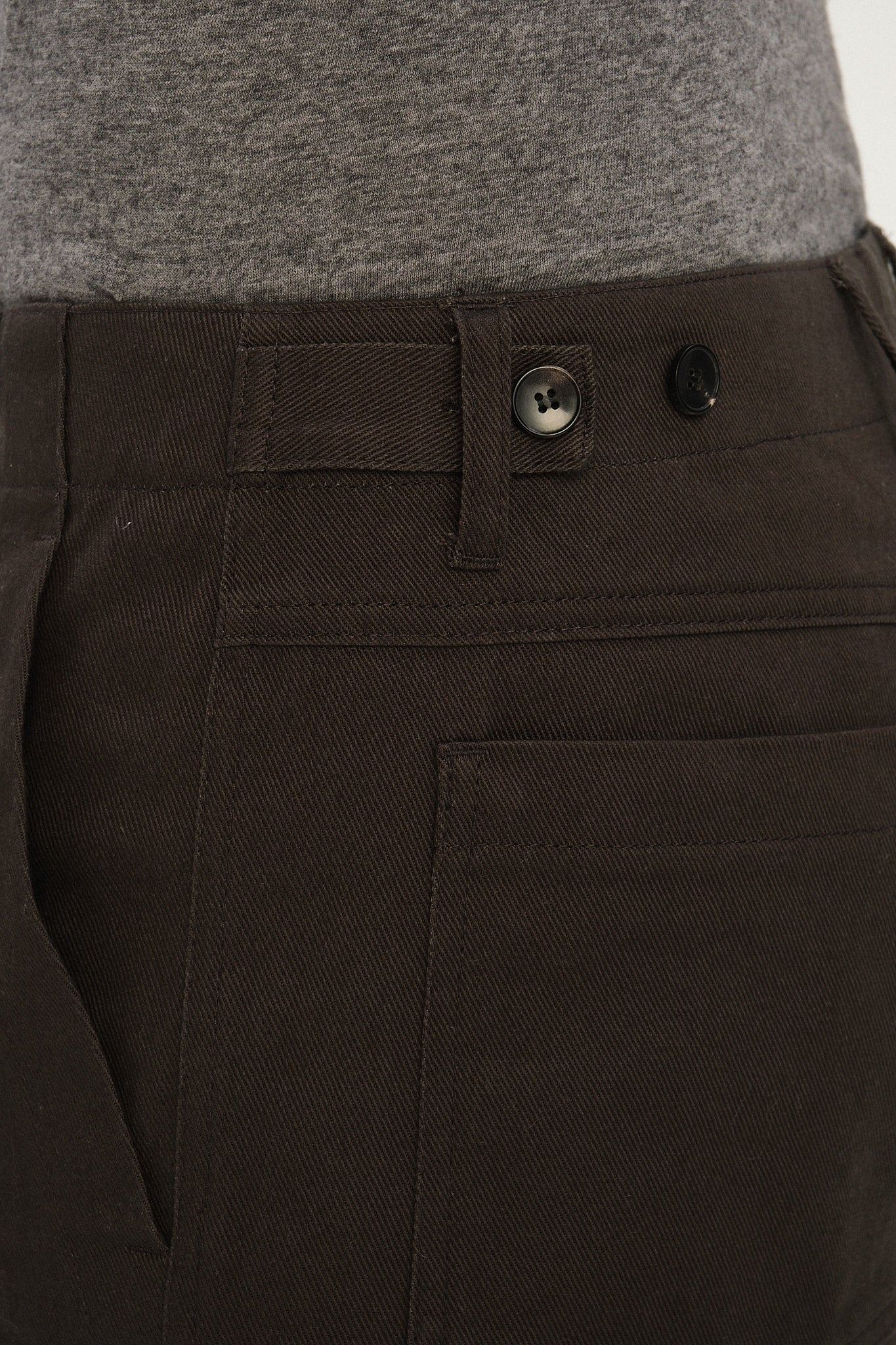 Fatigue Pants in a Fine Anthracite Japanese Twill of Cotton and Linen