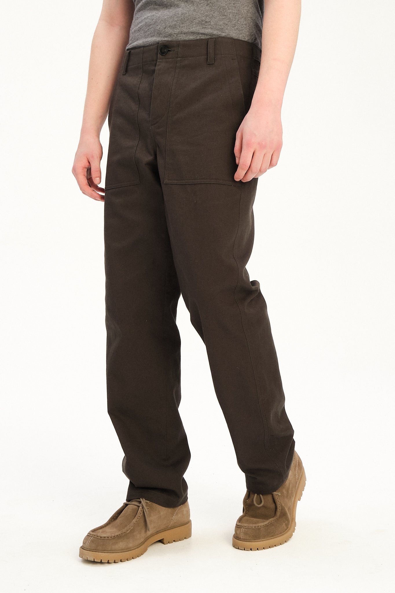 Fatigue Pants in a Fine Anthracite Japanese Twill of Cotton and Linen