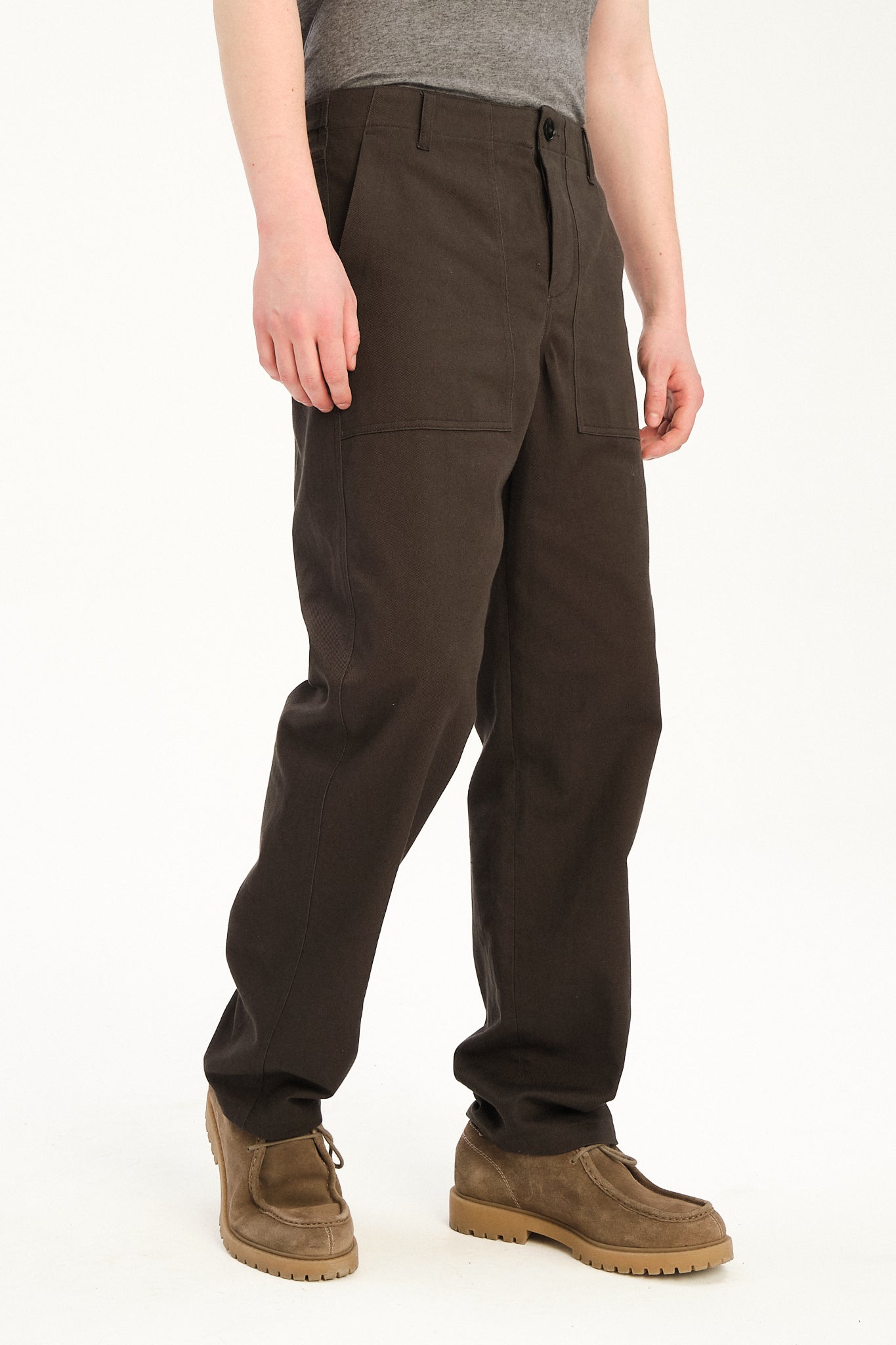 Fatigue Pants in a Fine Anthracite Japanese Twill of Cotton and Linen
