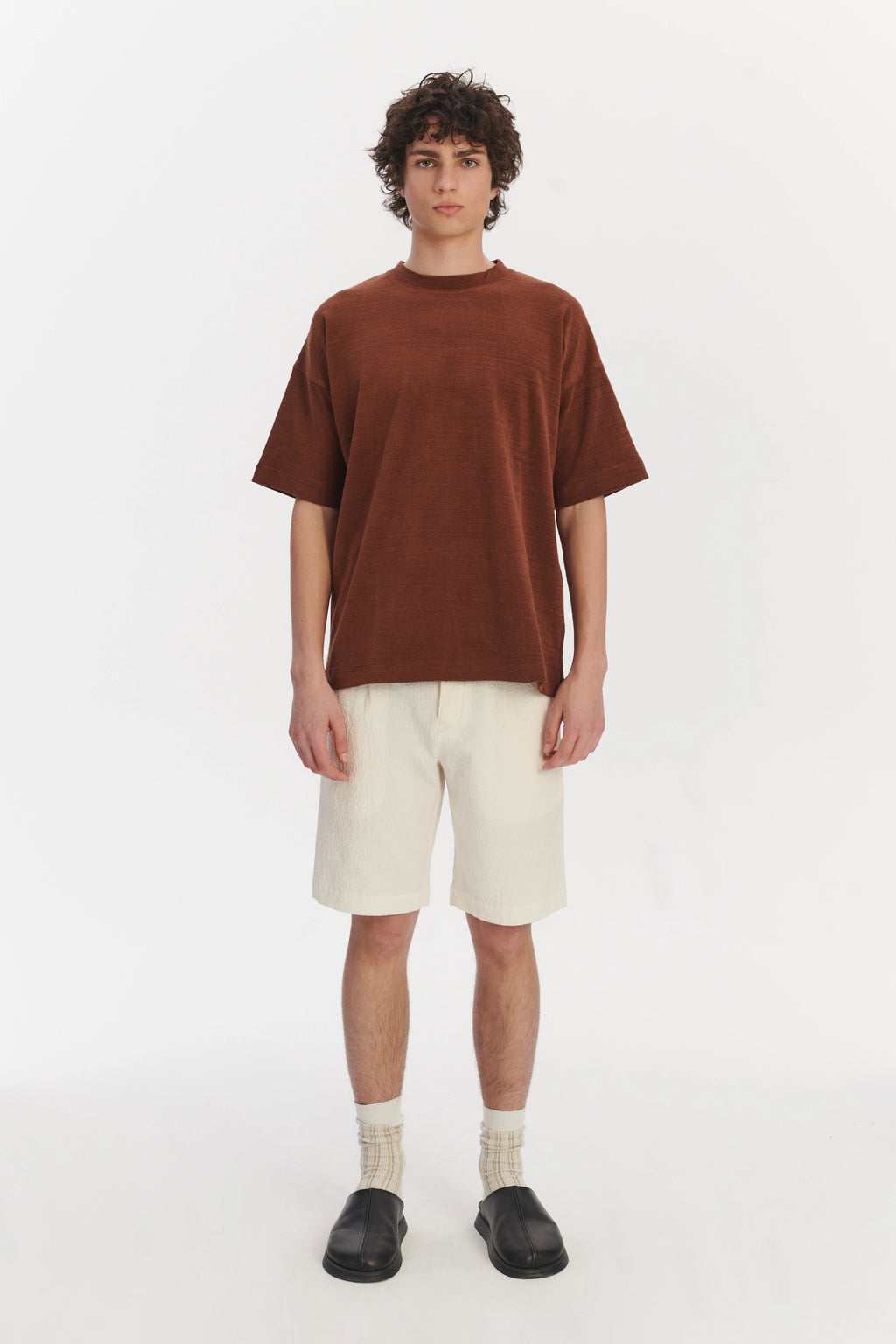 Oversized T-Shirt in a Rusty Brown Fine Portuguese Organic Cotton