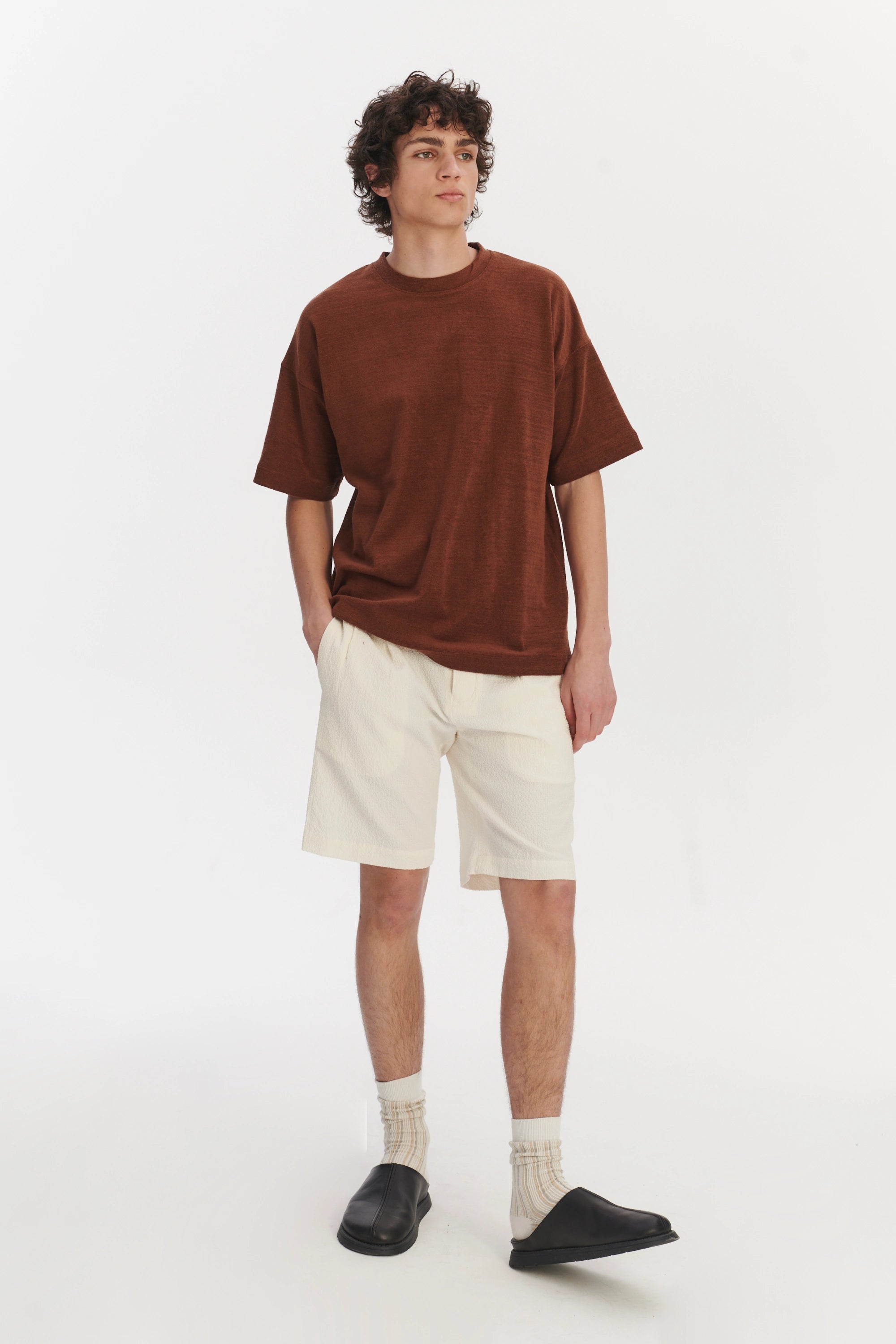 Oversized T-Shirt in a Rusty Brown Fine Portuguese Organic Cotton