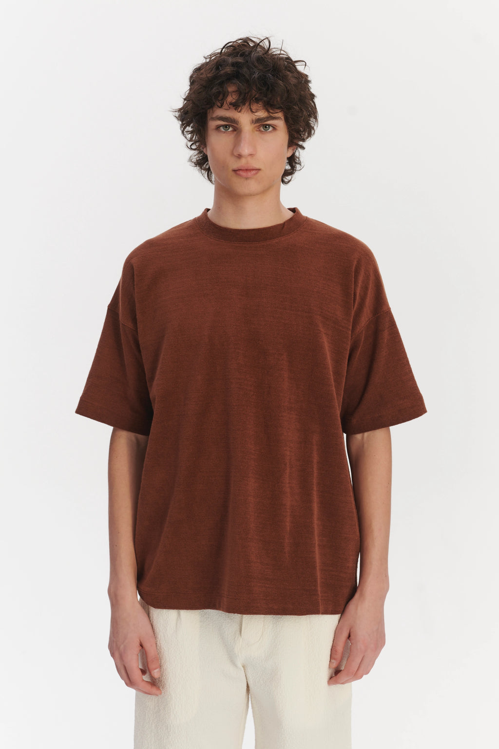 Oversized T-Shirt in a Rusty Brown Fine Portuguese Organic Cotton