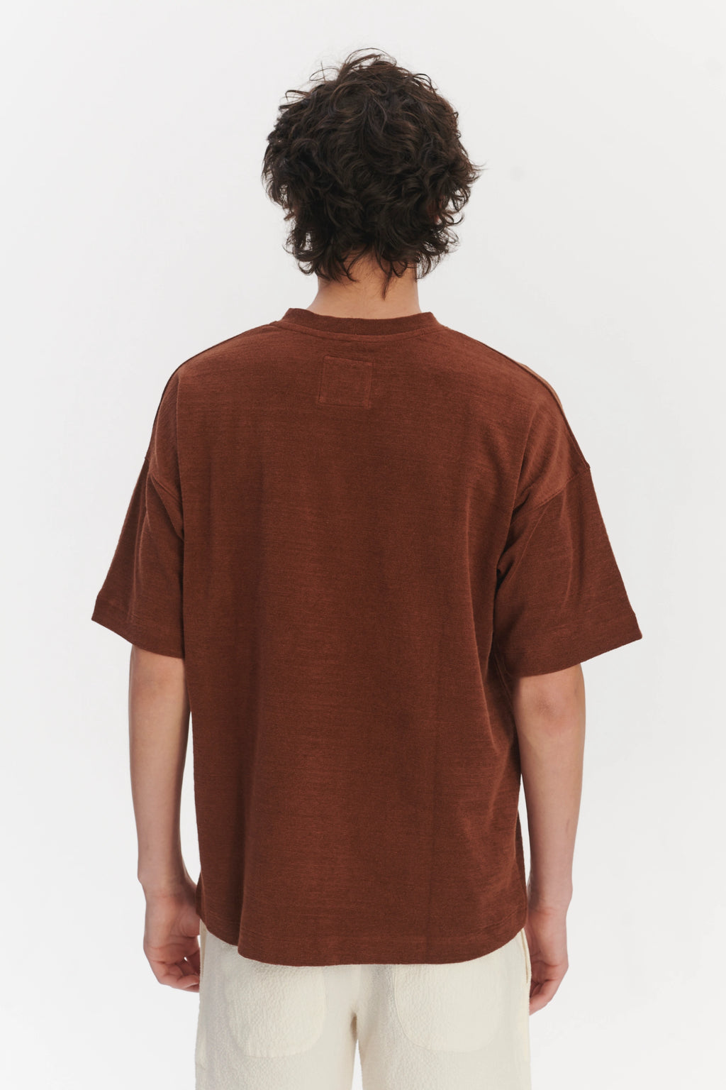 Oversized T-Shirt in a Rusty Brown Fine Portuguese Organic Cotton