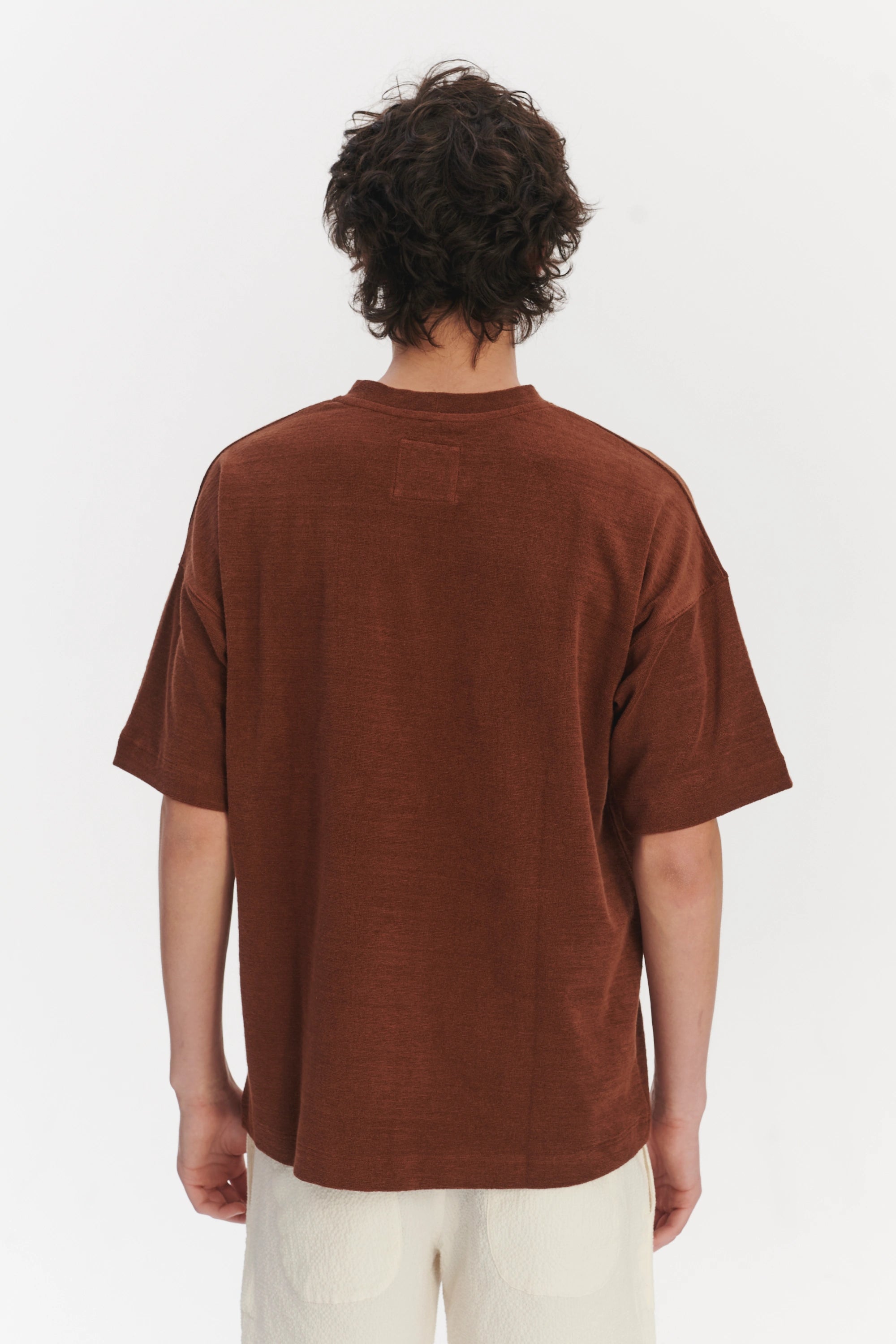 Oversized T-Shirt in a Rusty Brown Fine Portuguese Organic Cotton