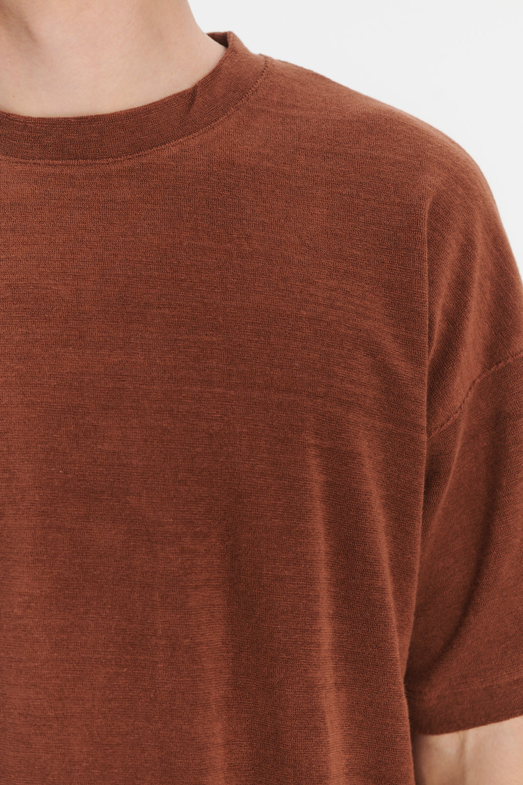 Oversized T-Shirt in a Rusty Brown Fine Portuguese Organic Cotton