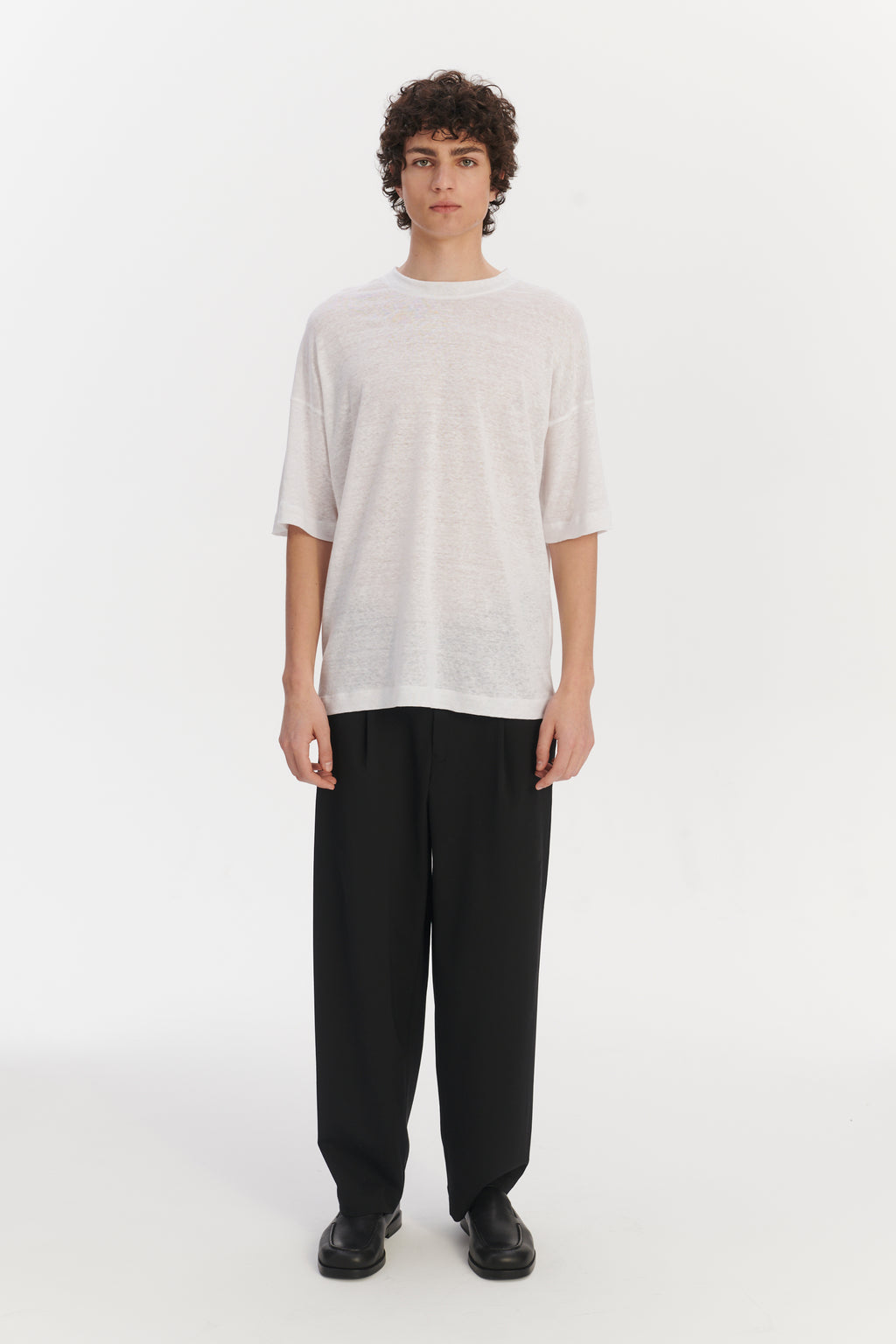 T-Shirt in a White Lithuanian airy Linen Jersey
