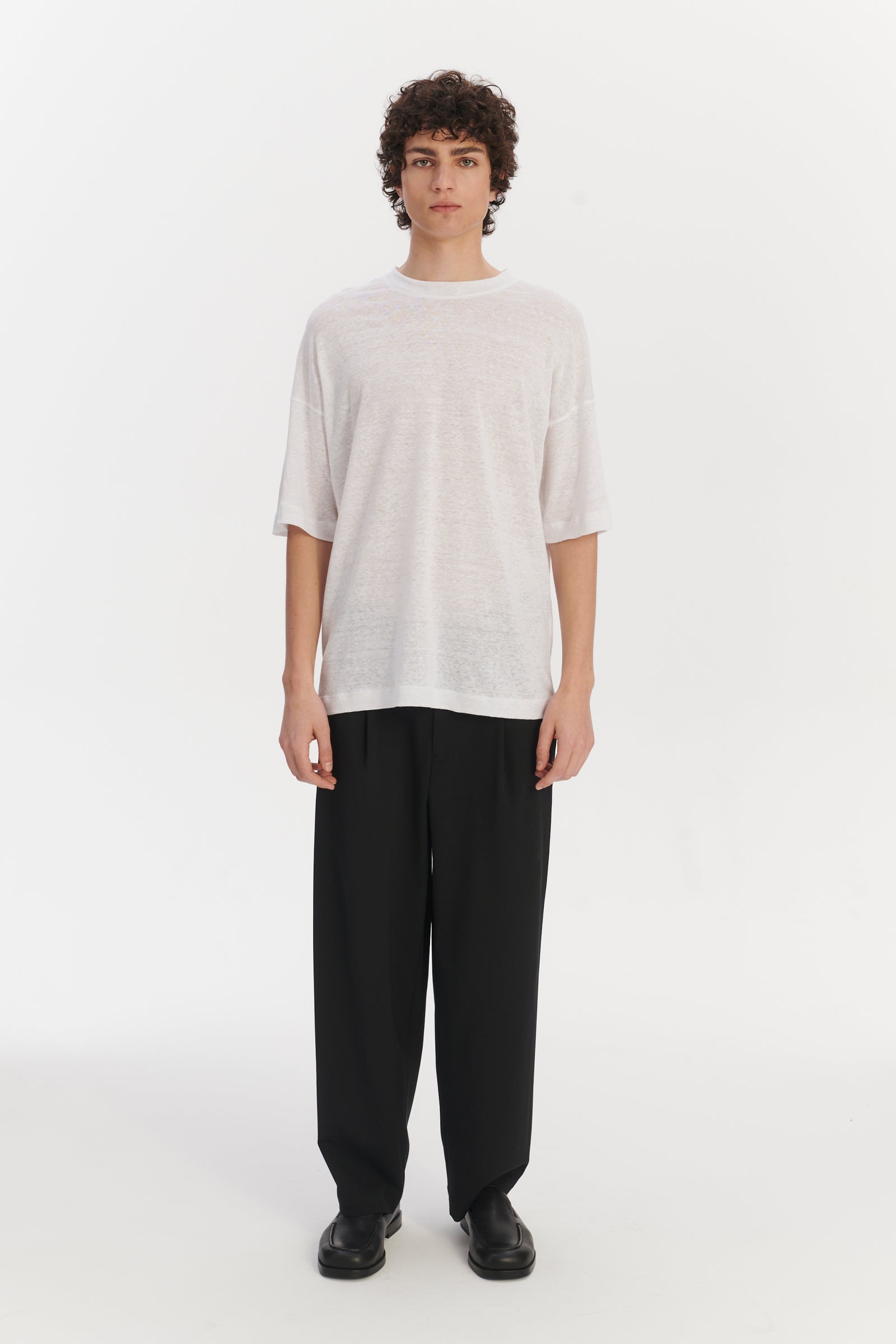 T-Shirt in a White Airy Lithuanian Pure Linen Jersey