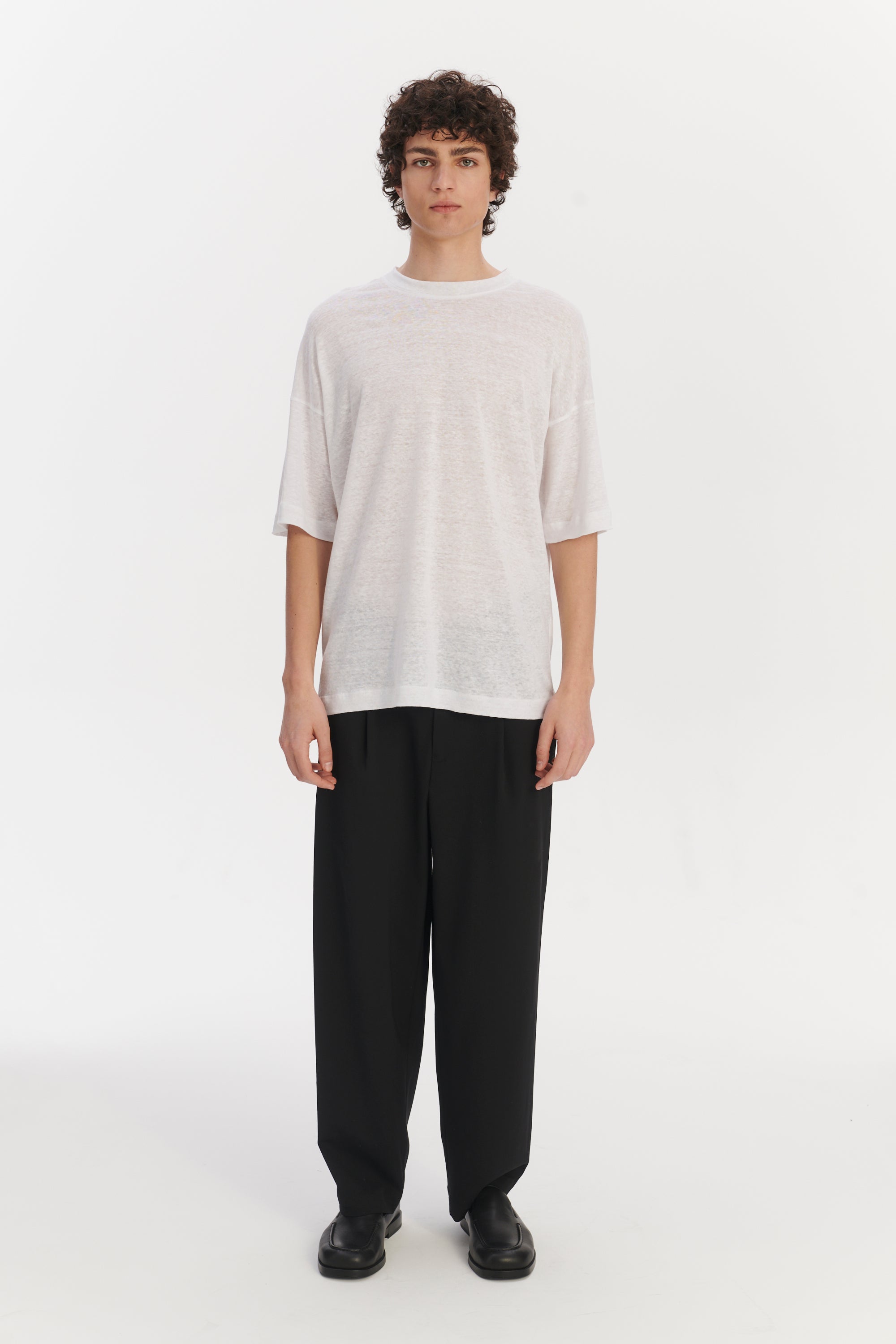 T-Shirt in a White Lithuanian airy Linen Jersey