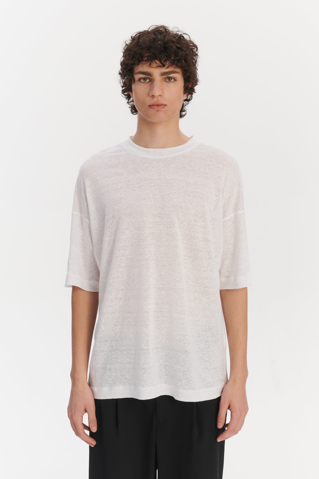 T-Shirt in a White Lithuanian airy Linen Jersey