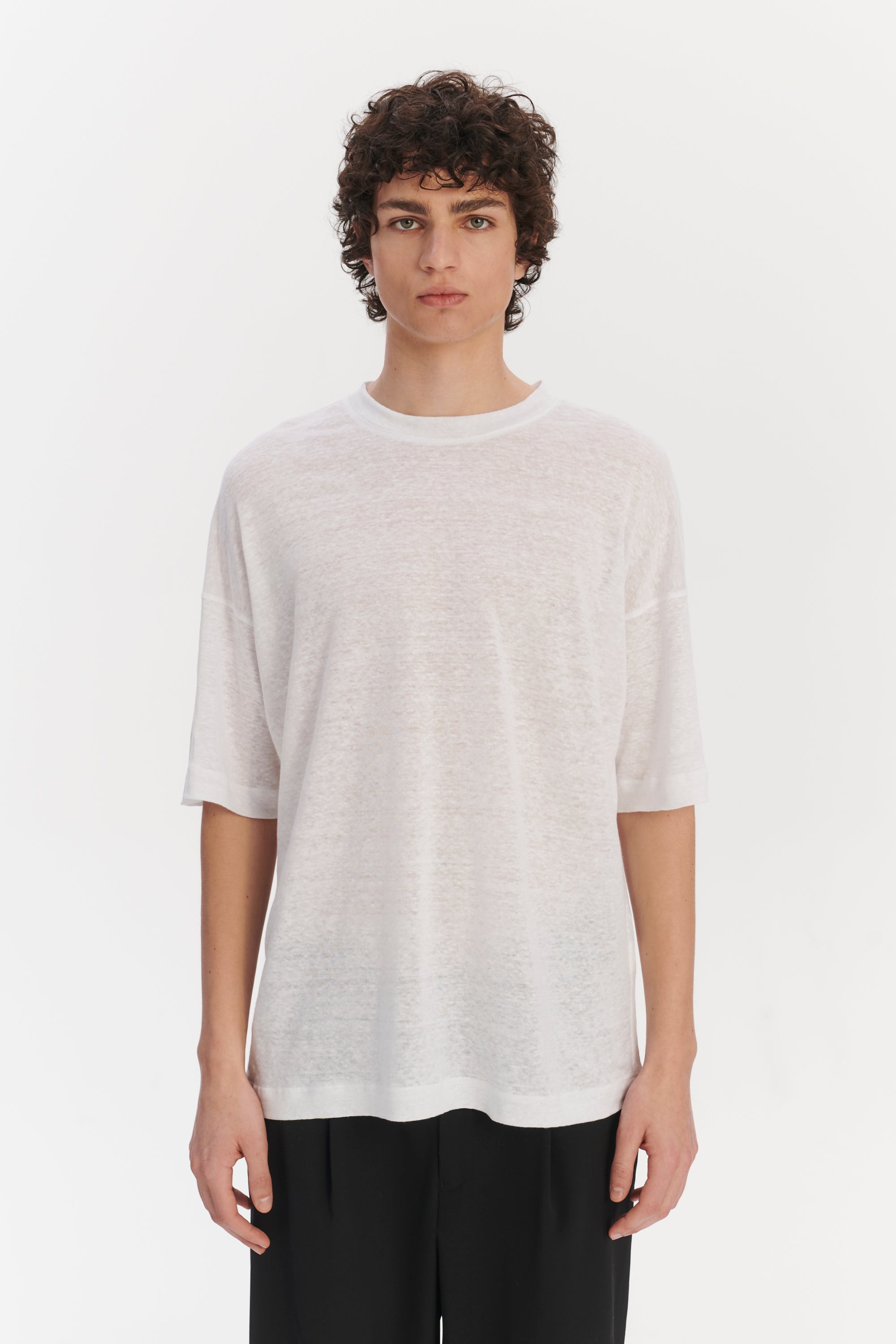 T-Shirt in a White Lithuanian airy Linen Jersey