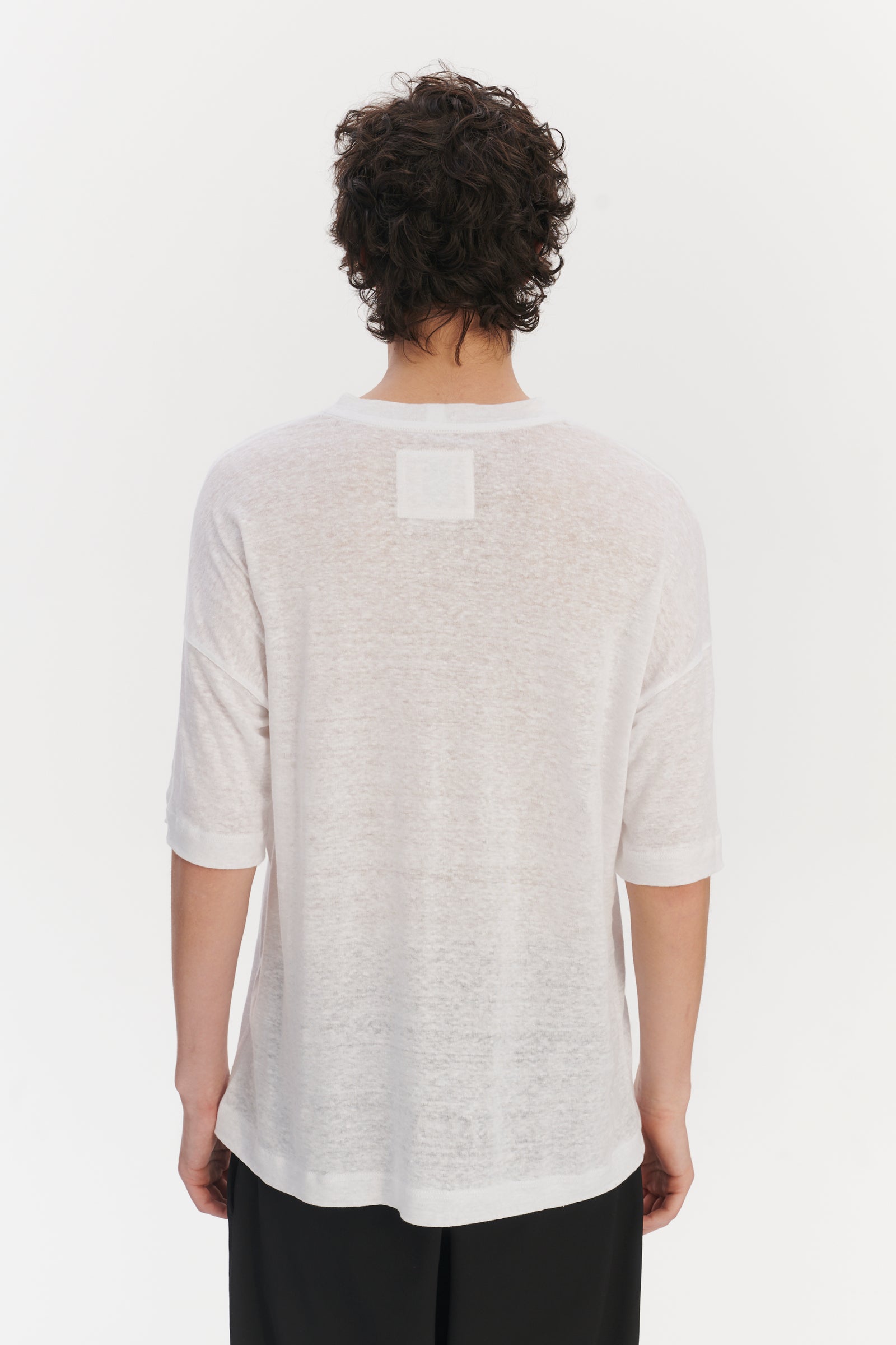 T-Shirt in a White Airy Lithuanian Pure Linen Jersey