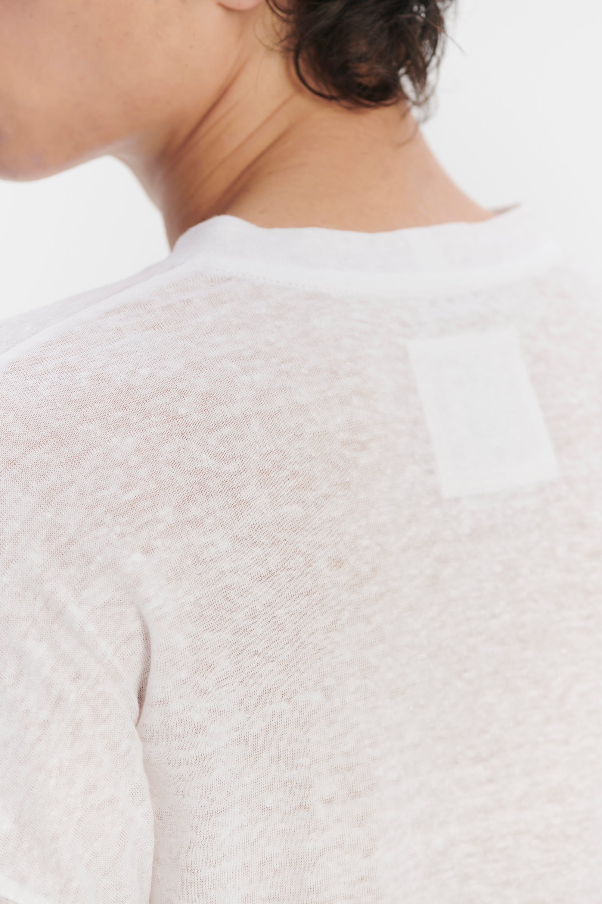 T-Shirt in a White Lithuanian airy Linen Jersey