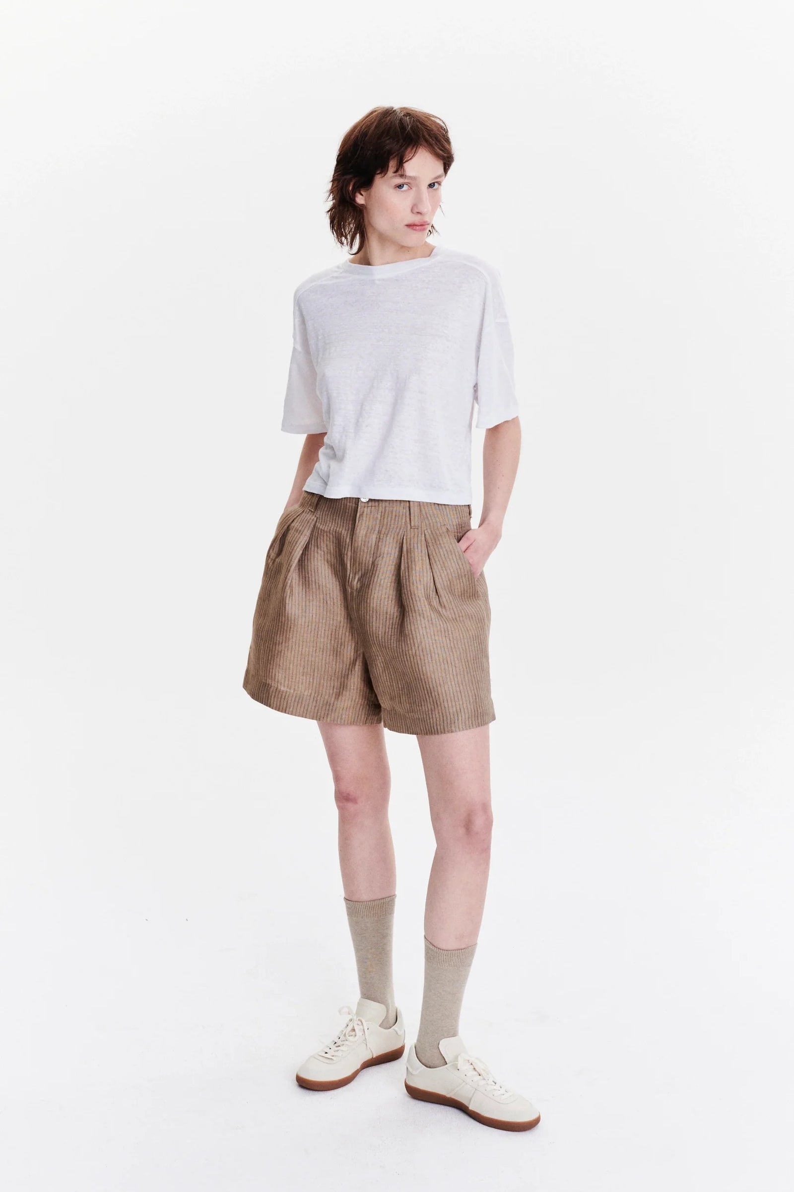 T-shirt in the Finest White Lithuanian Pure Linen Jersey