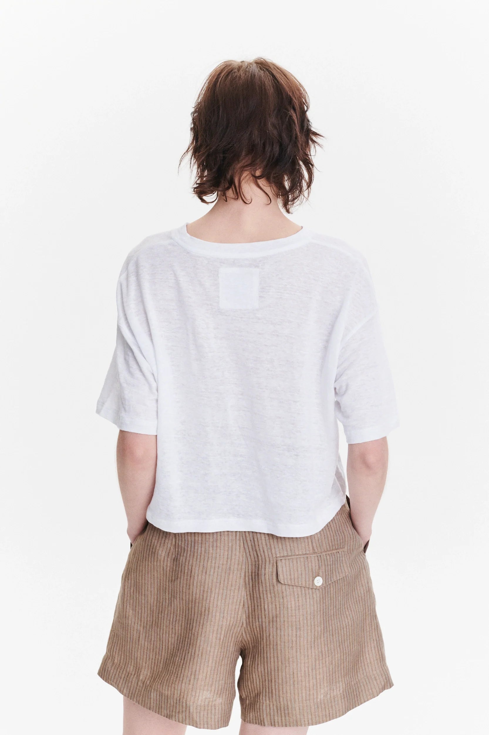 T-shirt in the Finest White Lithuanian Pure Linen Jersey