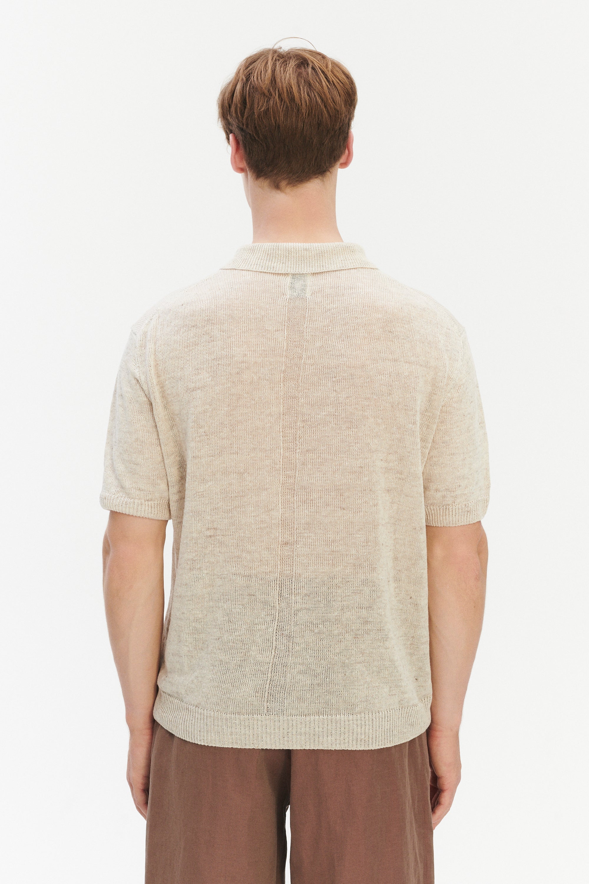 Short Sleeve Linen Polo – Oat
