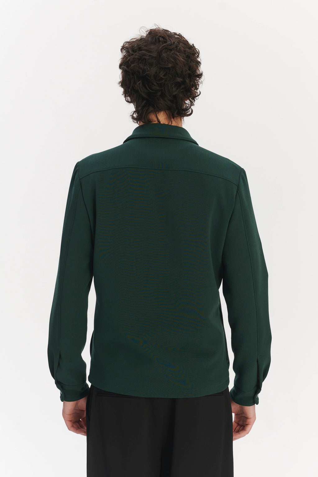 Snap Button Jacket in the Finest Green Easy Stretch Italian Virgin Wool