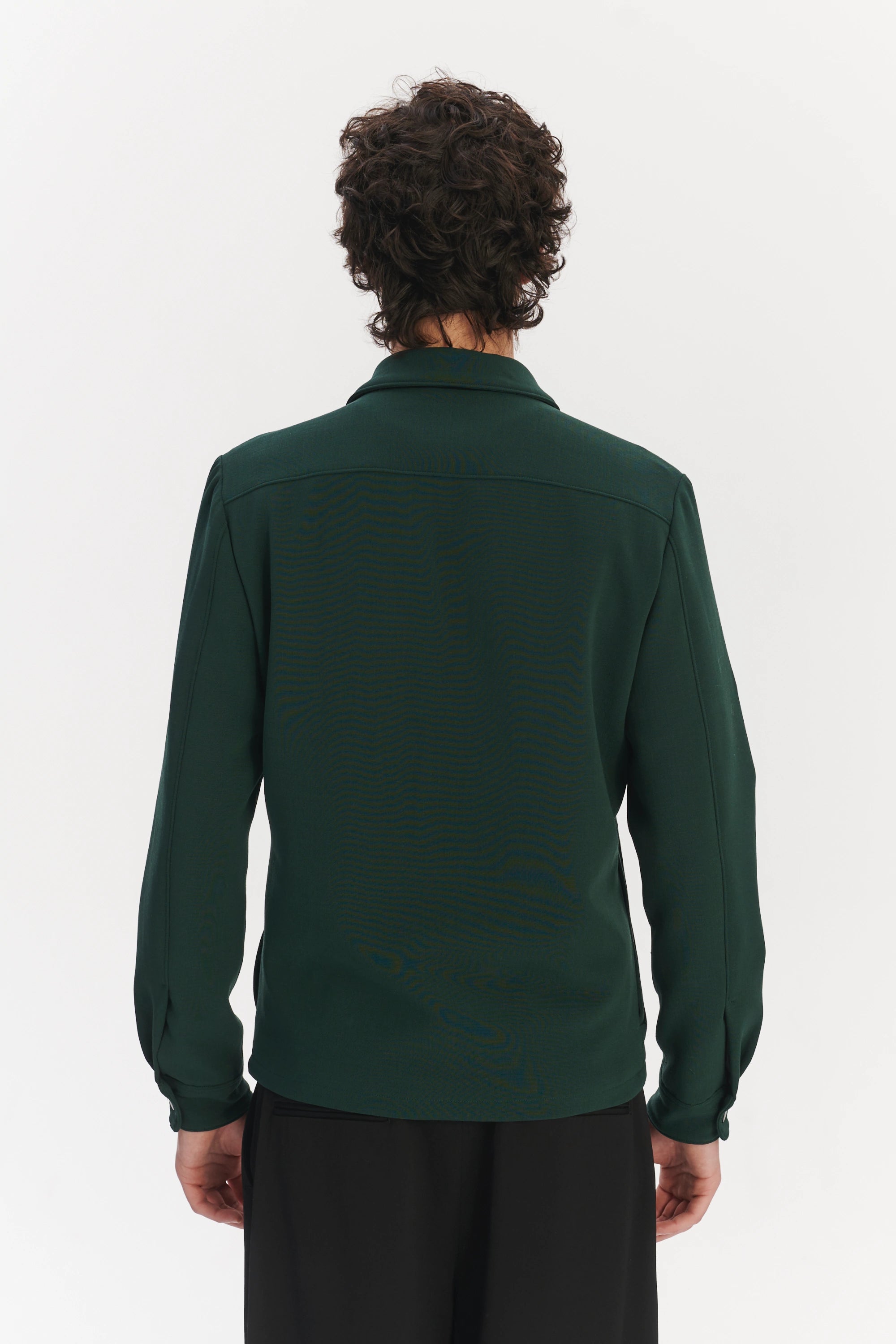 Snap Button Jacket in the Finest Green Easy Stretch Italian Virgin Wool