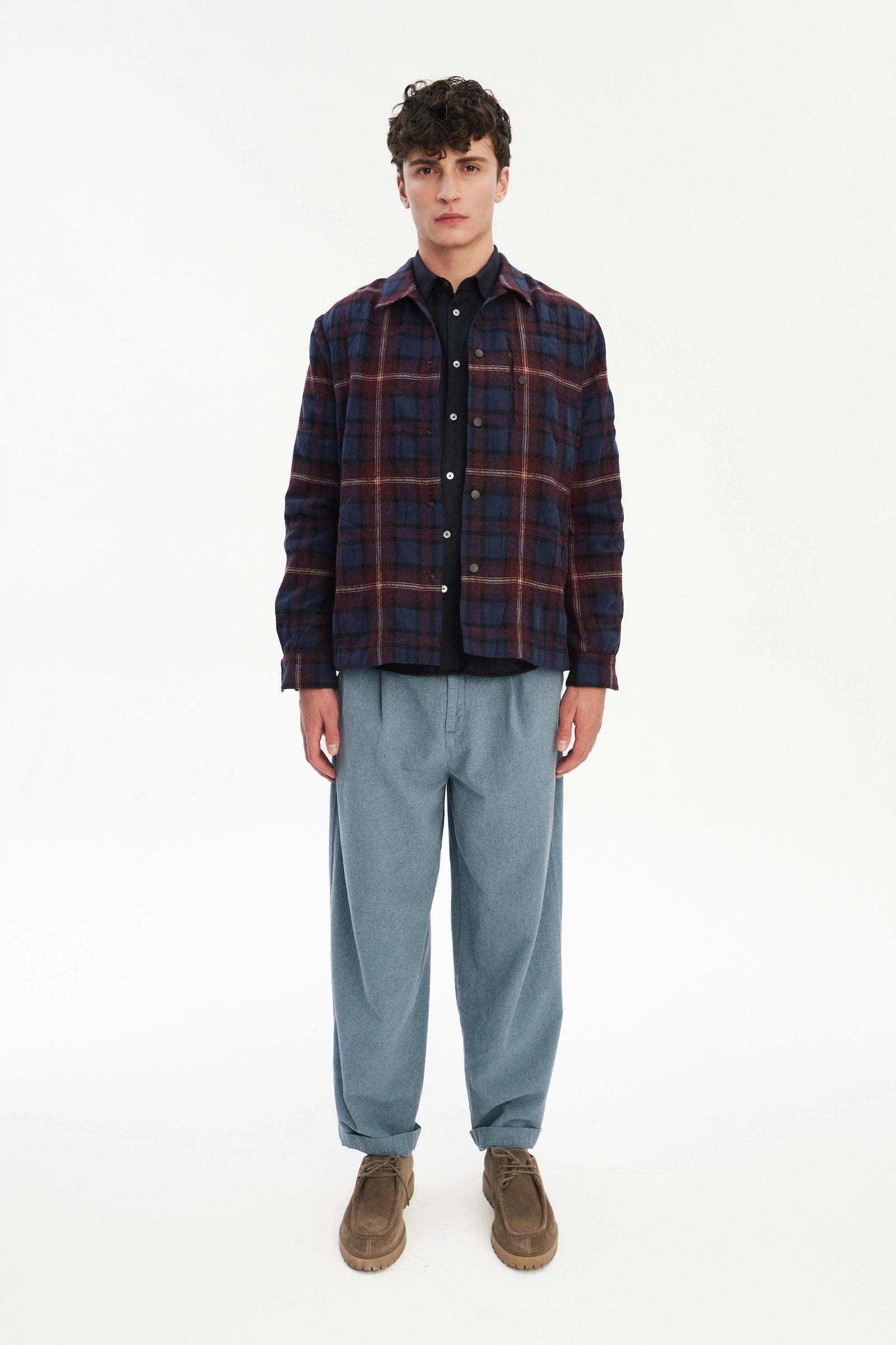Snap Button Jacket in a Recycled Cotton and Virgin Wool with MEIDA