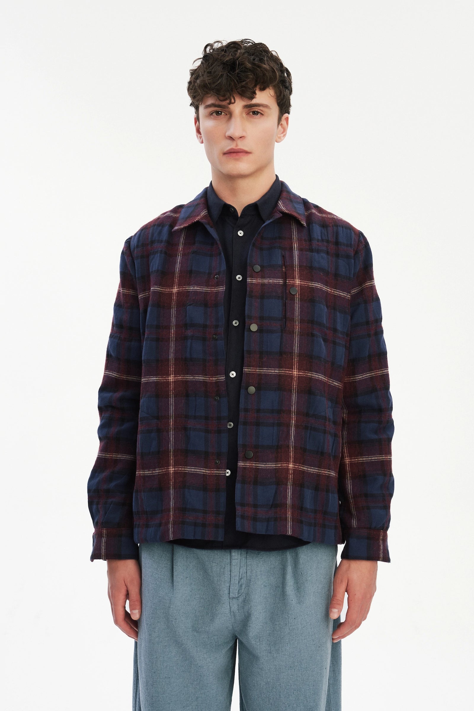 Snap Button Jacket in a Recycled Cotton and Virgin Wool with MEIDA