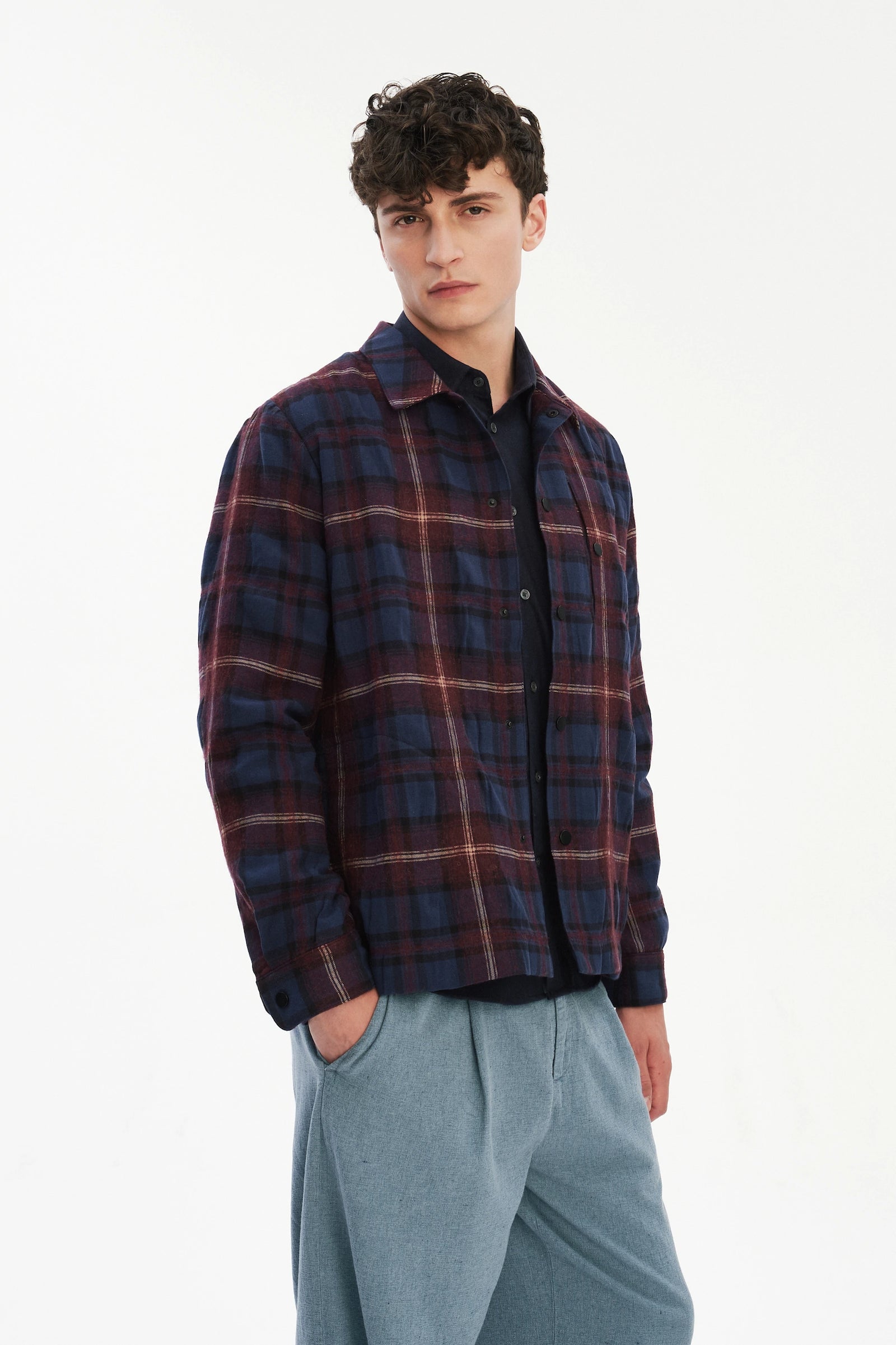 Snap Button Jacket in a Recycled Cotton and Virgin Wool with MEIDA