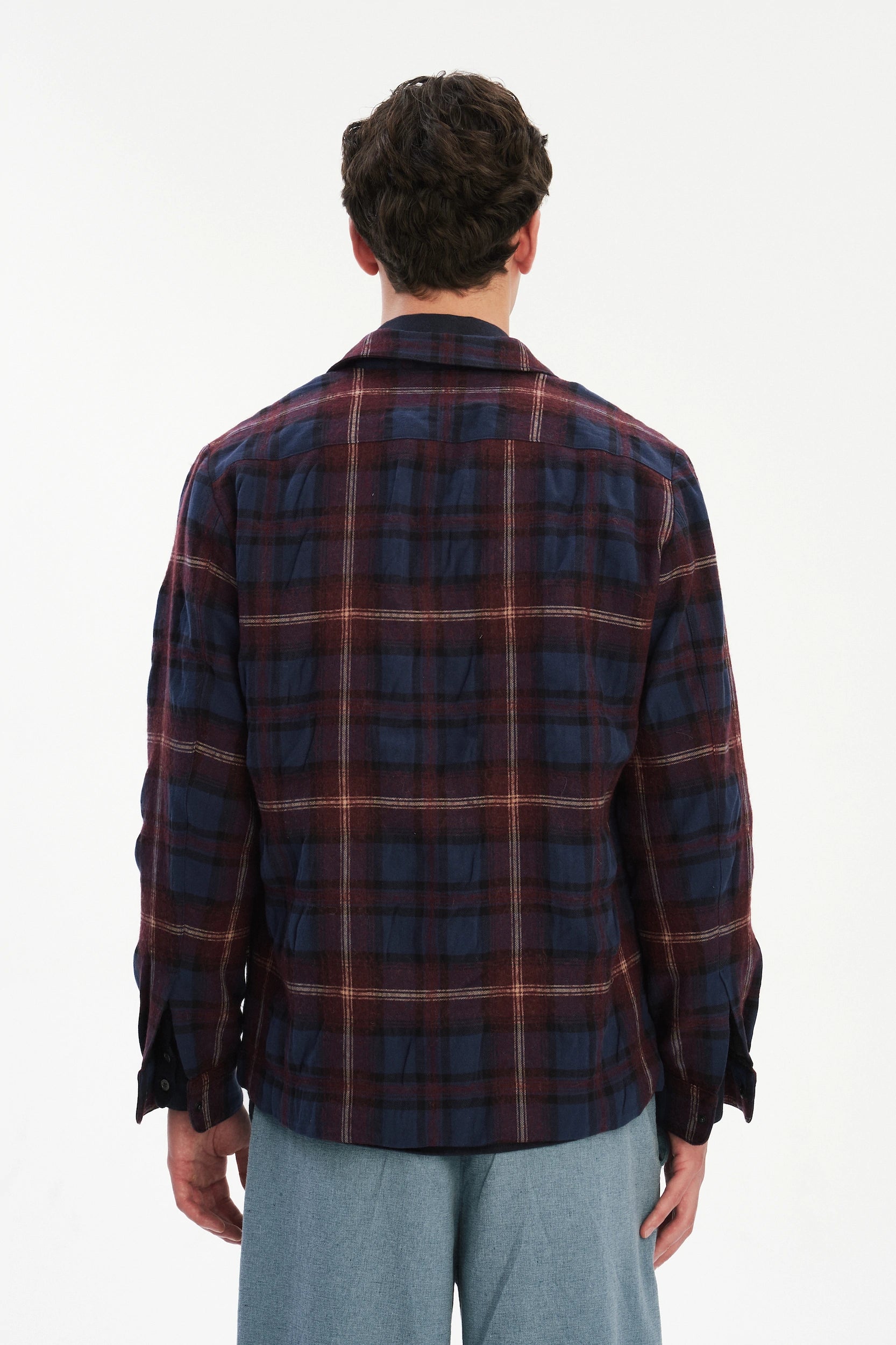 Snap Button Jacket in Recycled Wool and Cotton