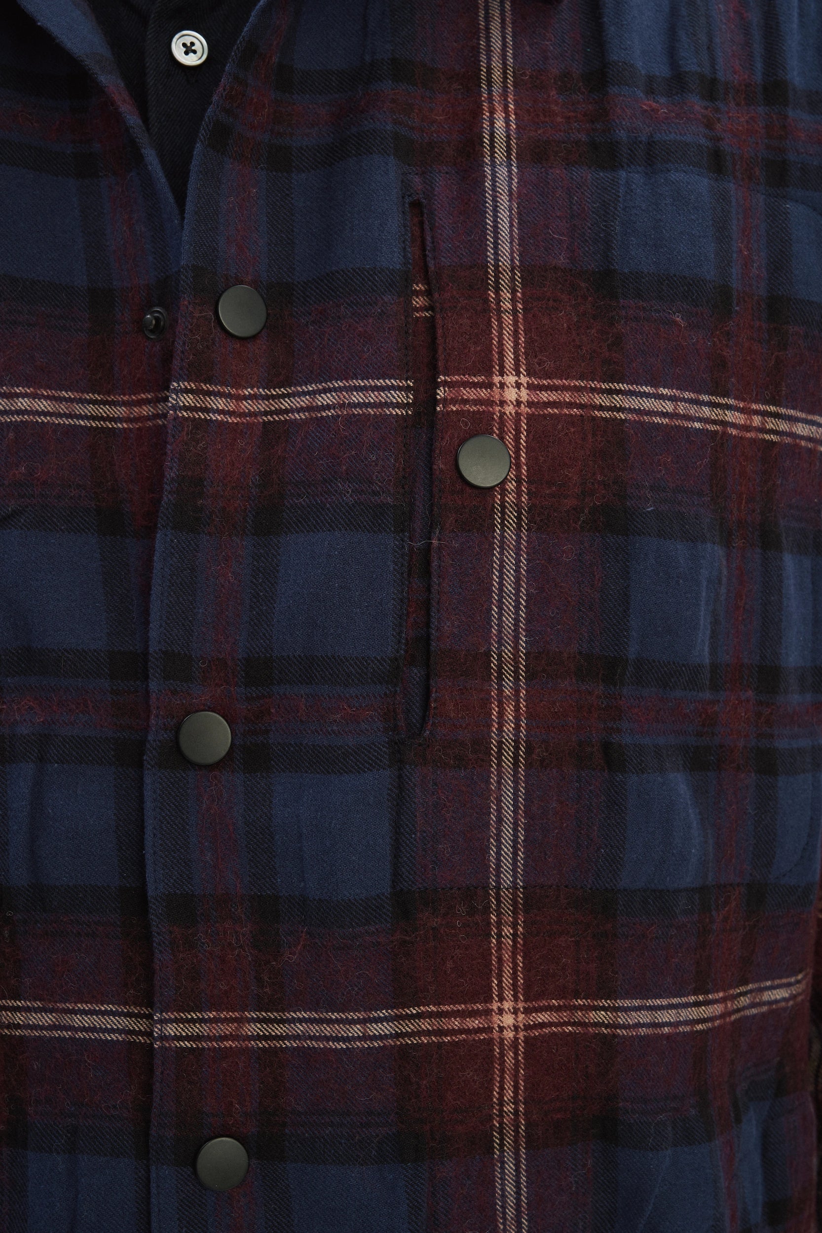 Snap Button Jacket in Recycled Wool and Cotton
