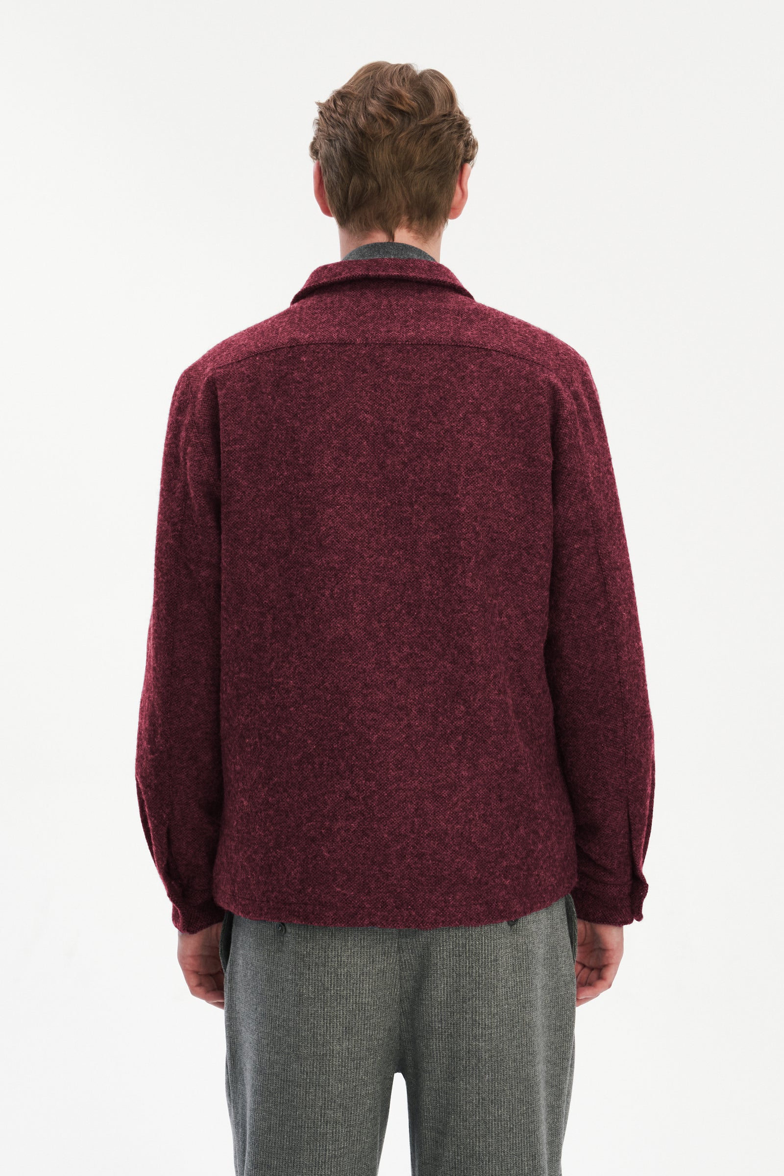 Snap Button Jacket in Italian Recycled Wool and Cotton with MEIDA