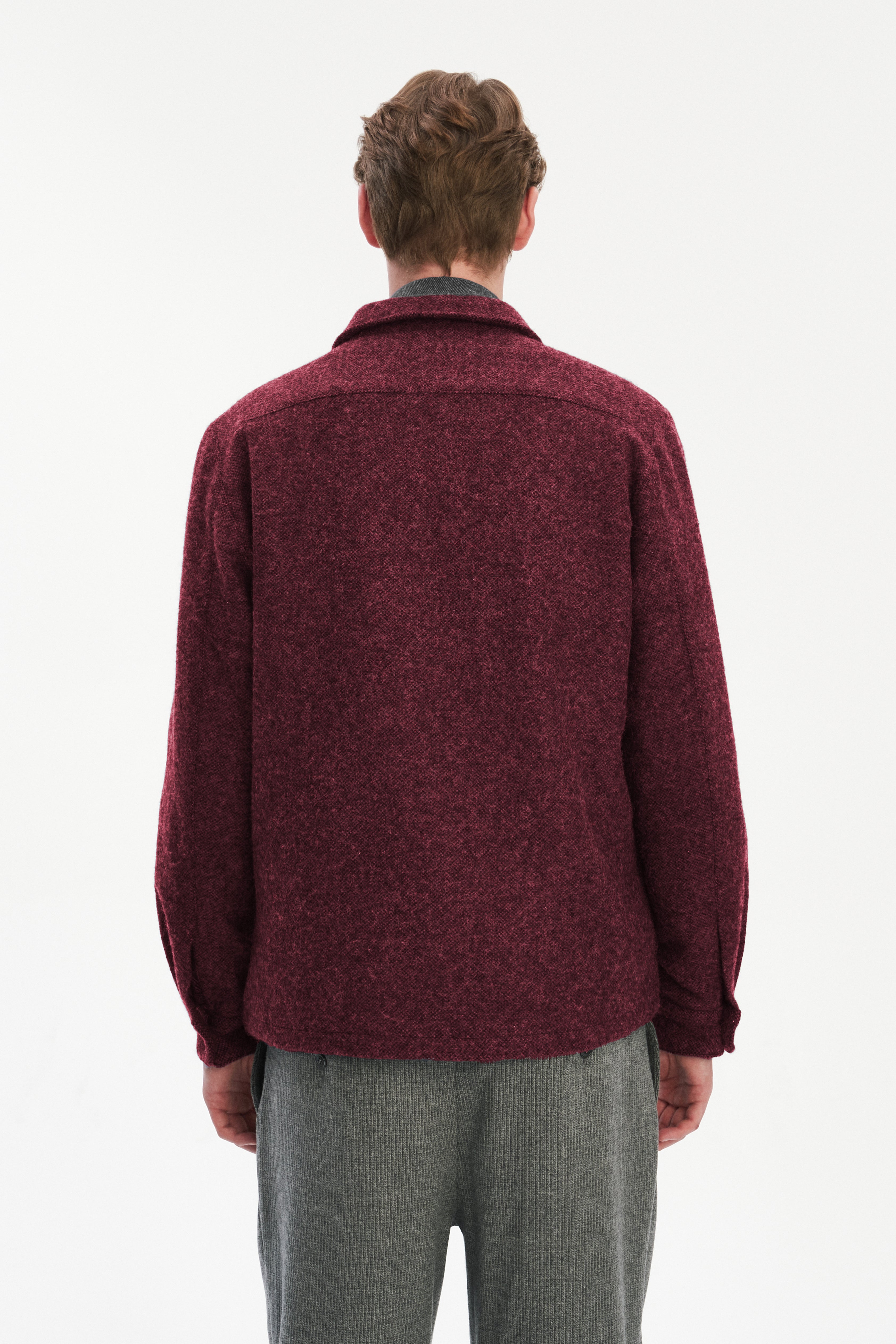 Snap Button Jacket in Italian Recycled Wool and Cotton with MEIDA