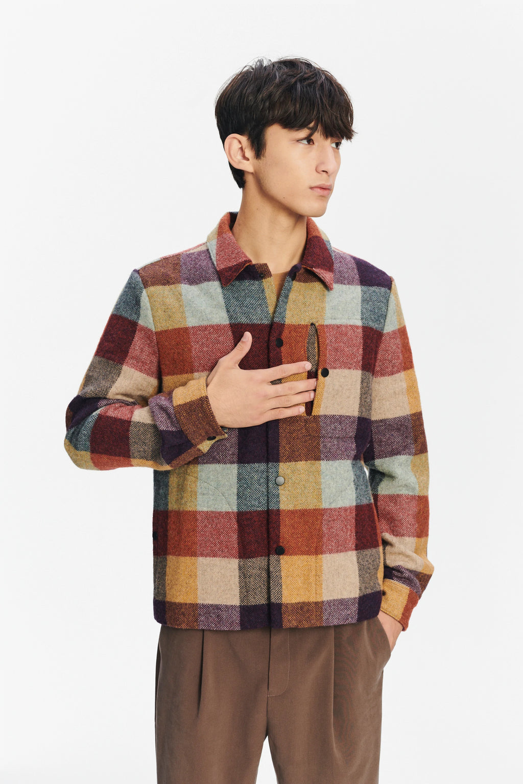 Snap Button Jacket in a Recycled Wool with MEIDA