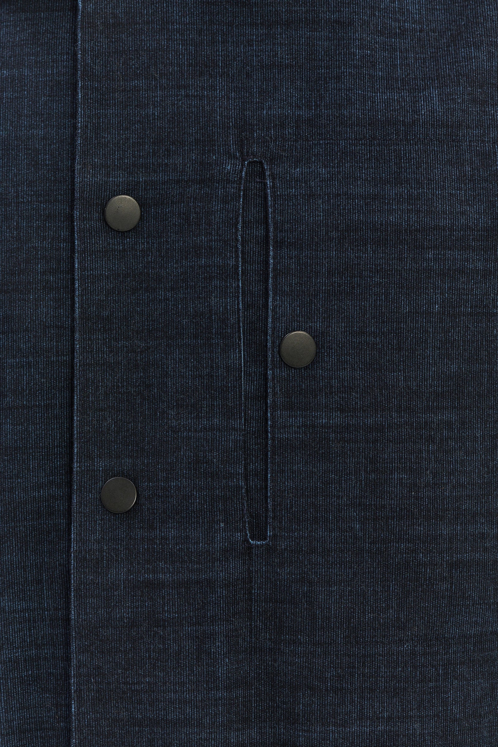 Snap Button Jacket in a Dark Blue Melange Italian Corduroy Cotton