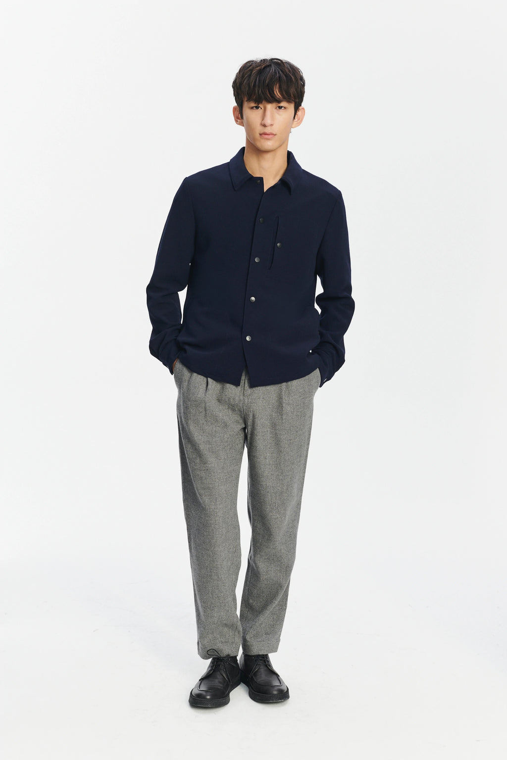 Genuine Trousers in the Finest Grey Virgin Wool and Cashmere