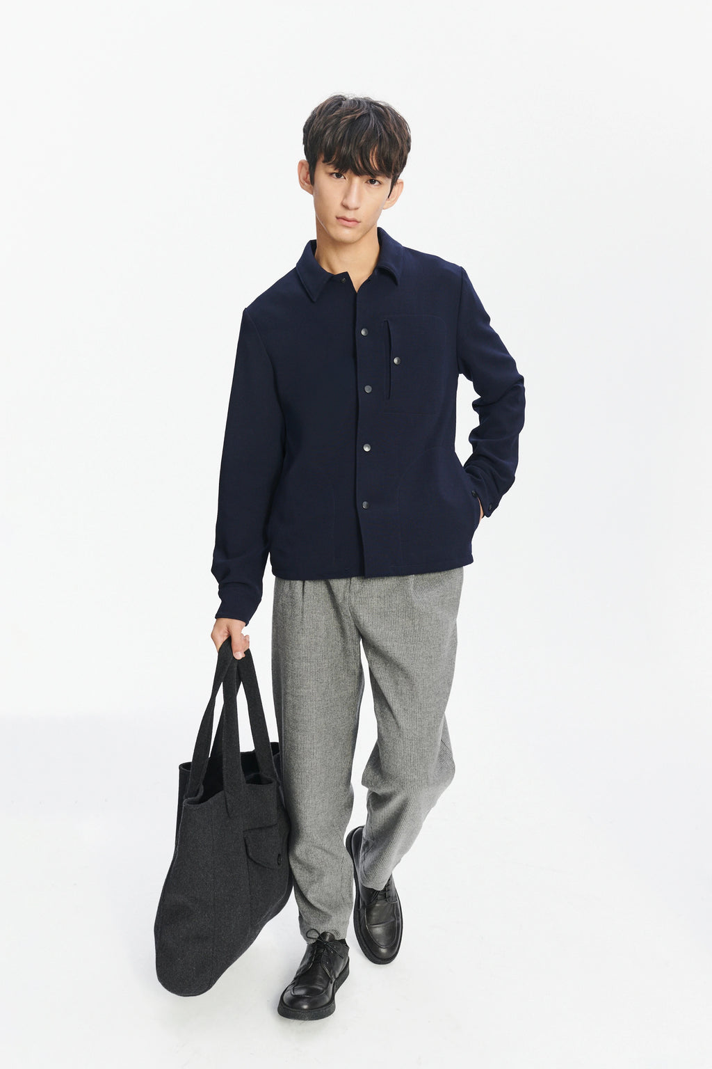 Genuine Trousers in the Finest Grey Virgin Wool and Cashmere