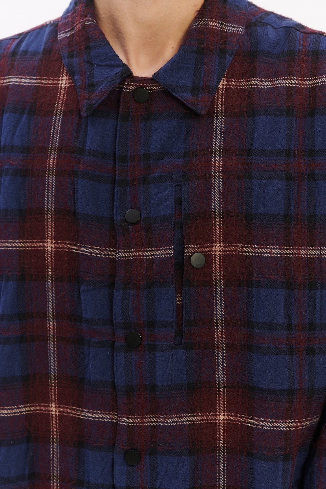 Snap Button Jacket in Italian Recycled Wool and Cotton