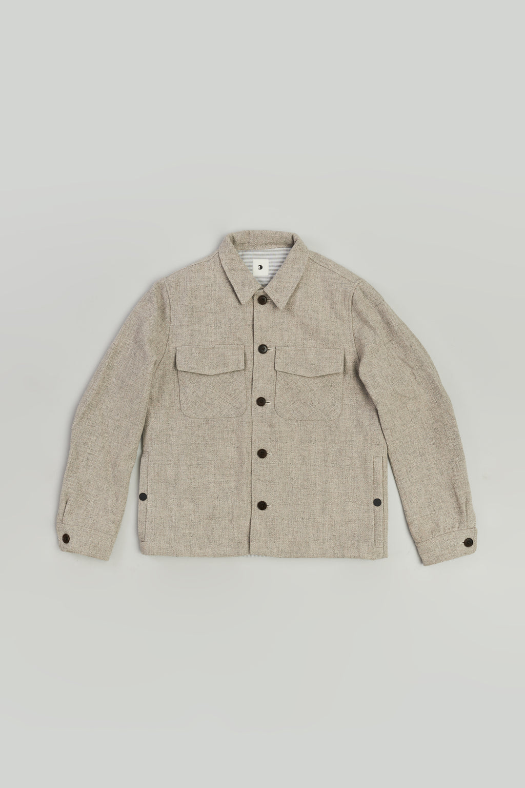 Winter Jacket in a Creamy Beige Polish Raw Wool with MEIDA Thermo Insulation