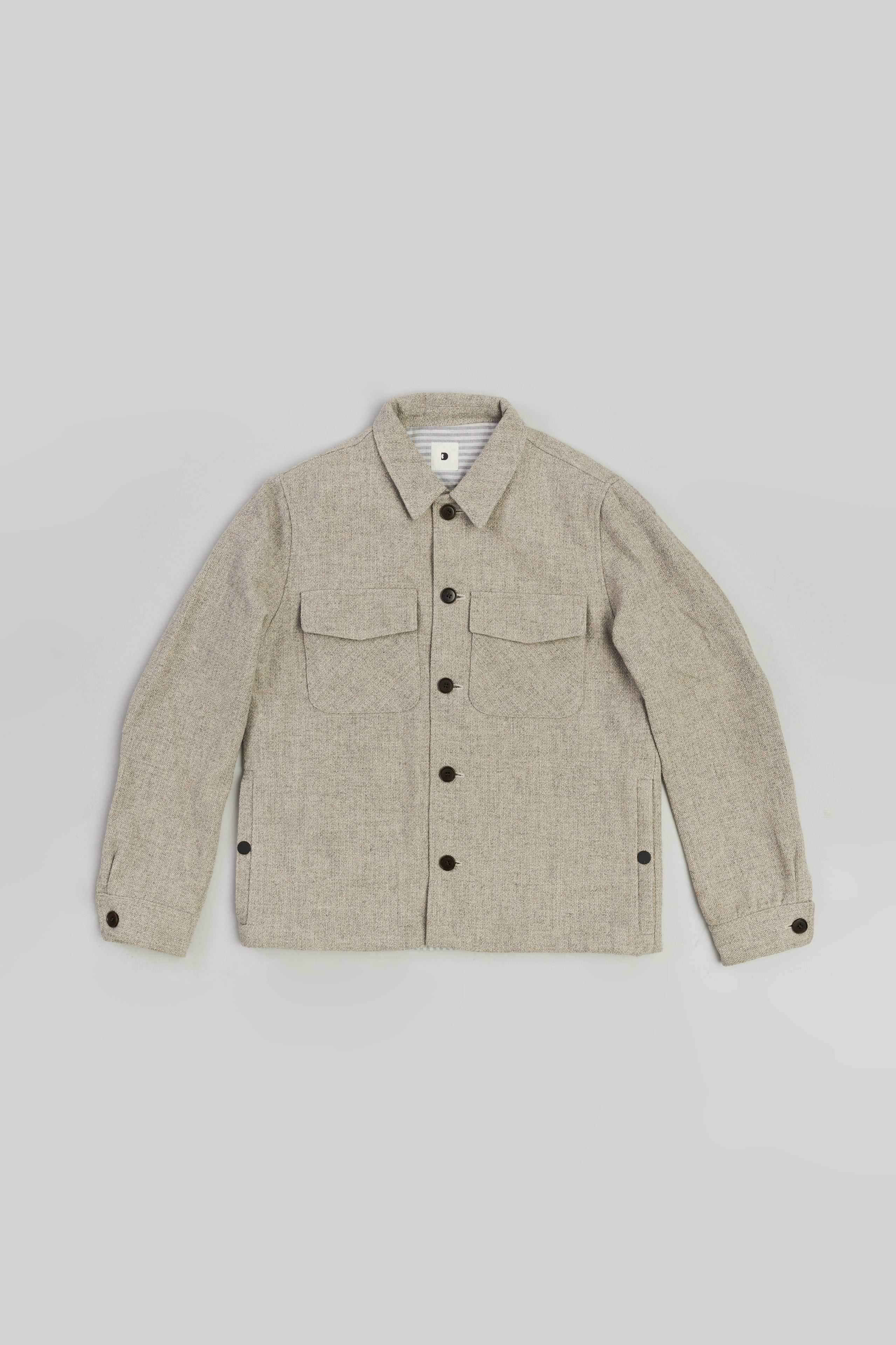 Winter Jacket in a Creamy Beige Polish Raw Wool with MEIDA Thermo Insulation