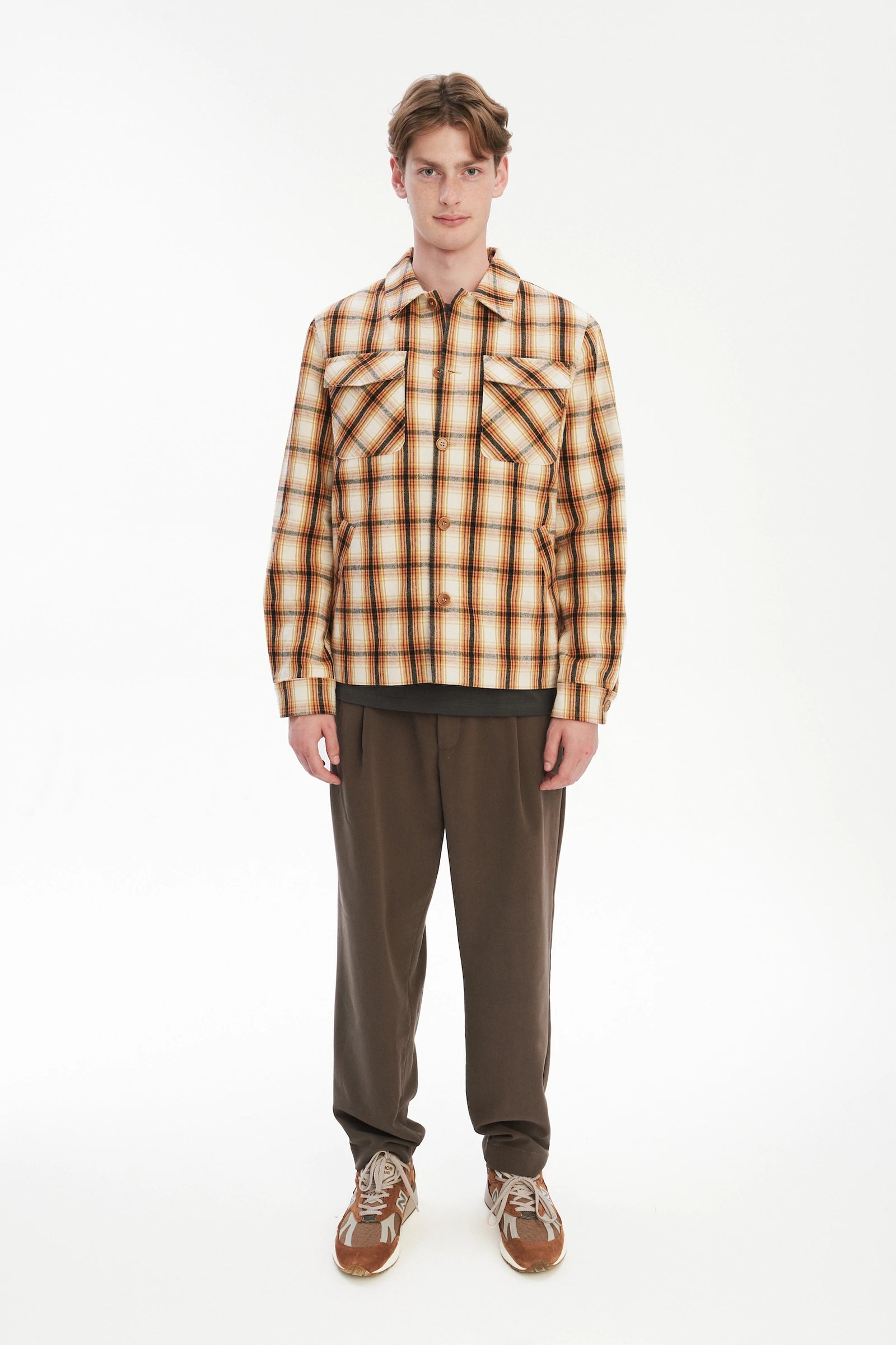 Jacket in a Thick Recycled Italian Chequered Cotton and MEIDA Insulation