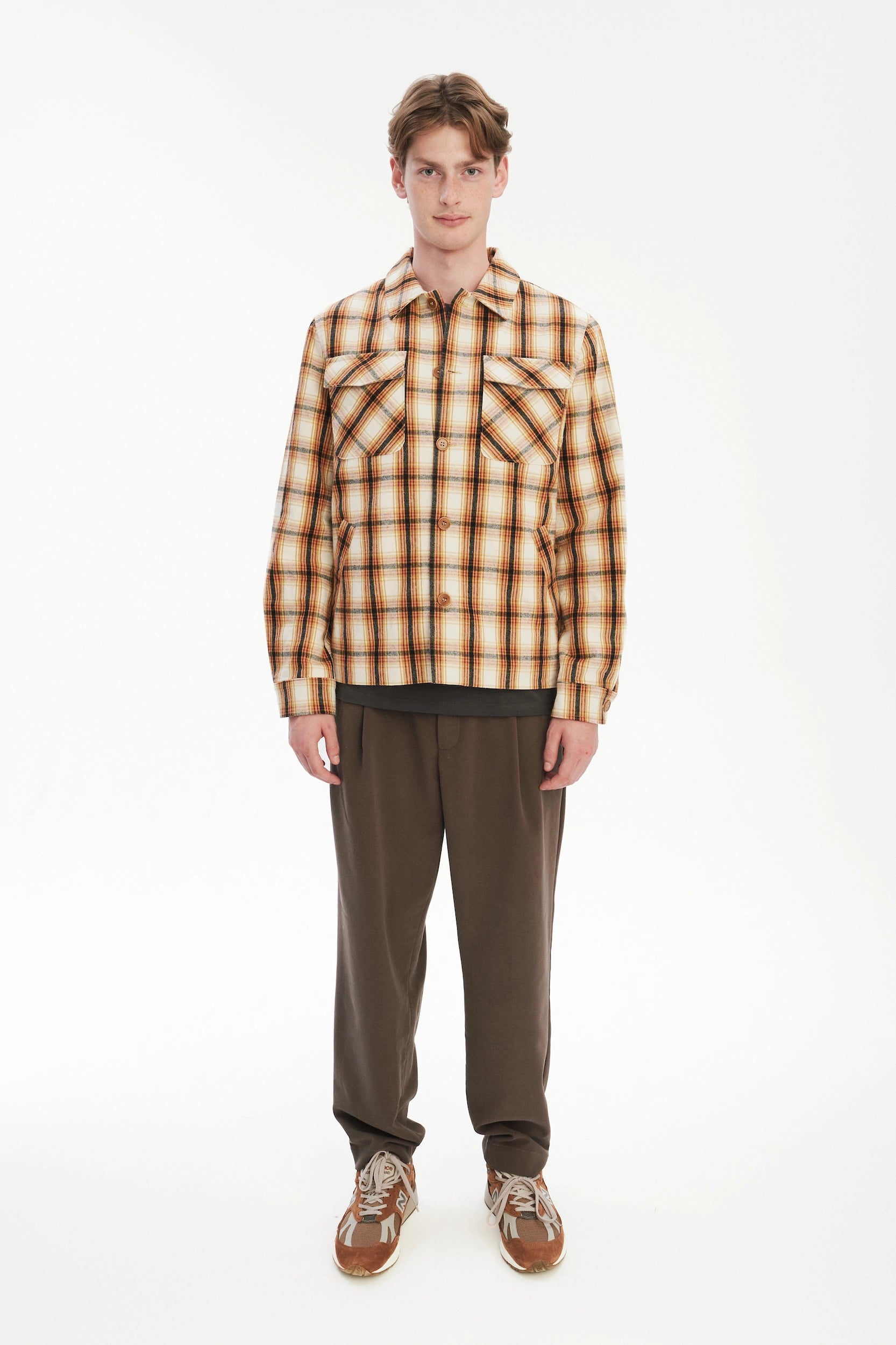 Jacket in a Thick Recycled Italian Chequered Cotton and MEIDA Insulation