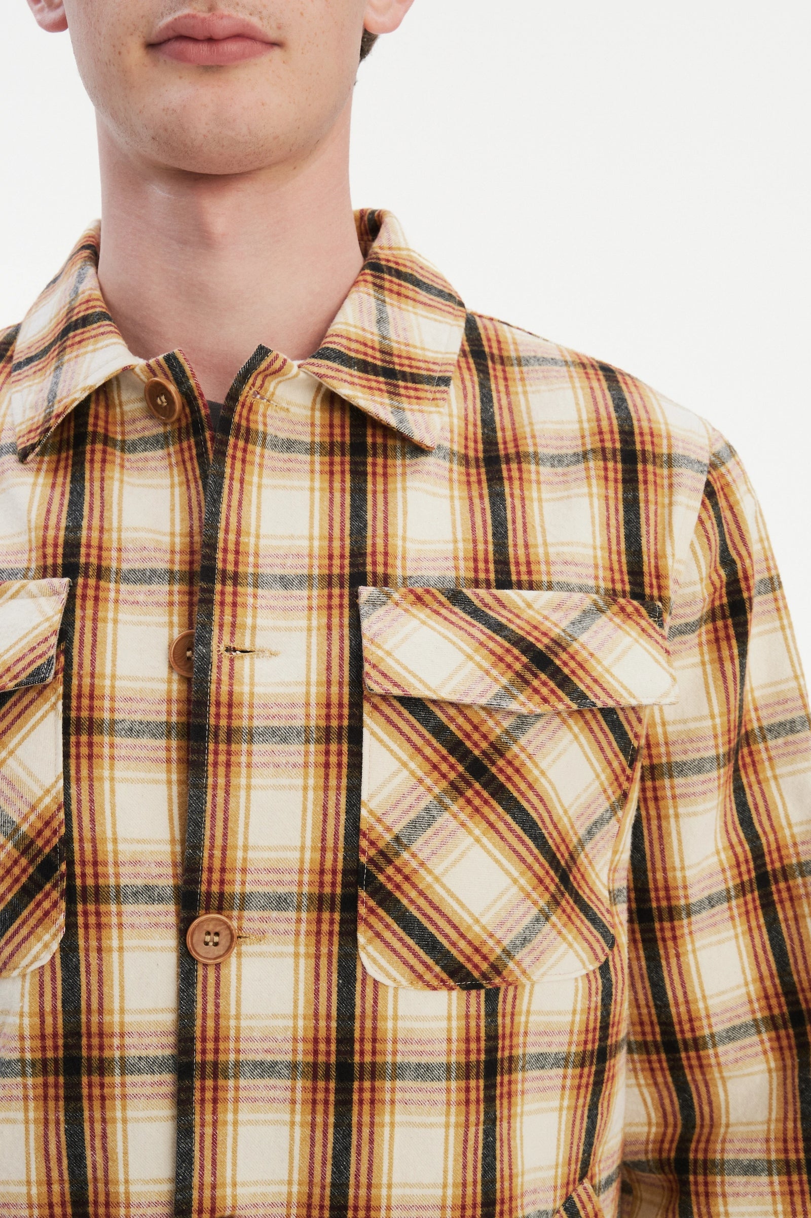 Jacket in a Thick Recycled Italian Chequered Cotton and MEIDA Insulation