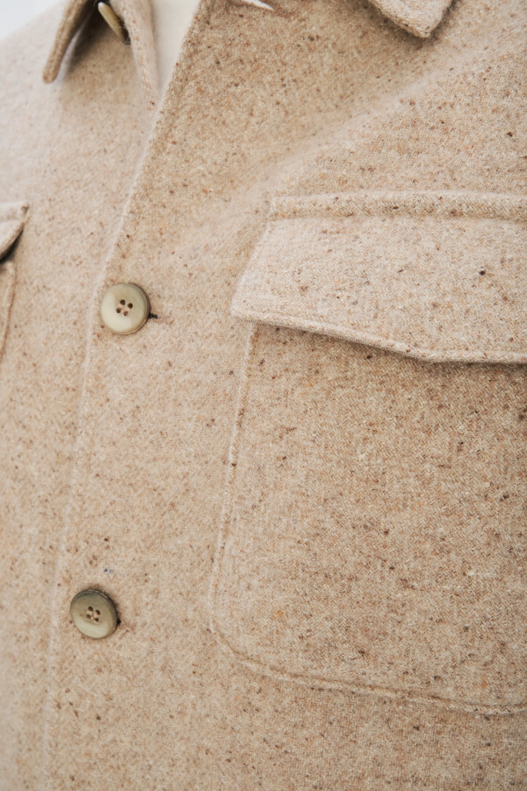 Winter Jacket in a Thick Recycled Italian Wool and Polyamide