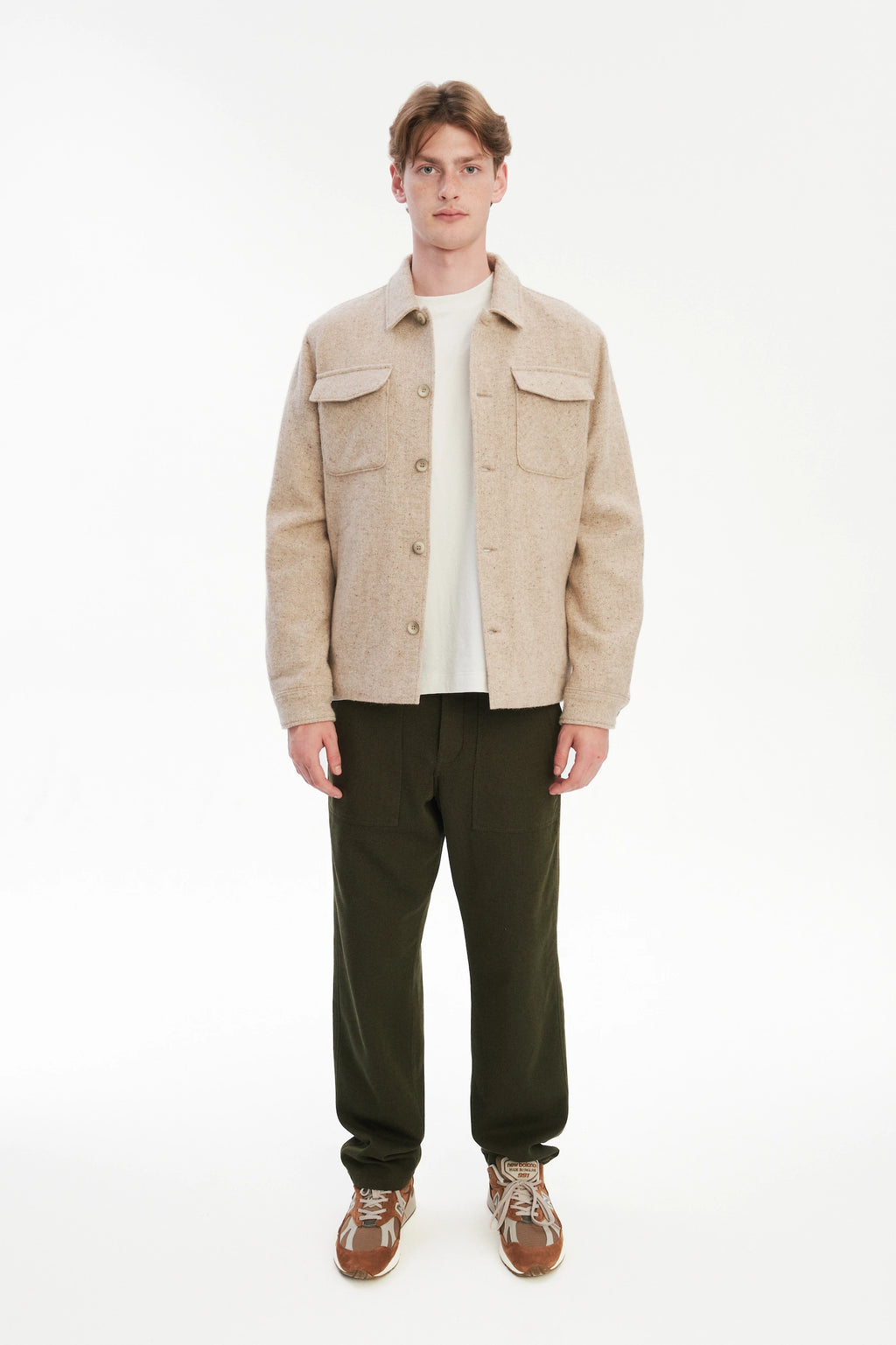 Winter Jacket in a Thick Recycled Italian Wool and Polyamide