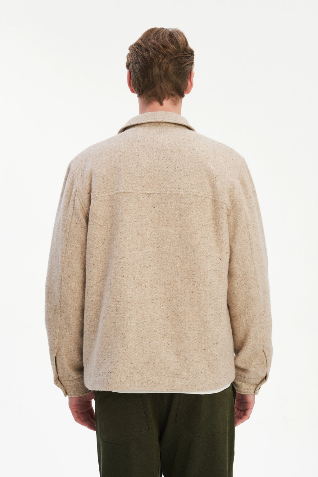Winter Jacket in a Thick Recycled Italian Wool and Polyamide