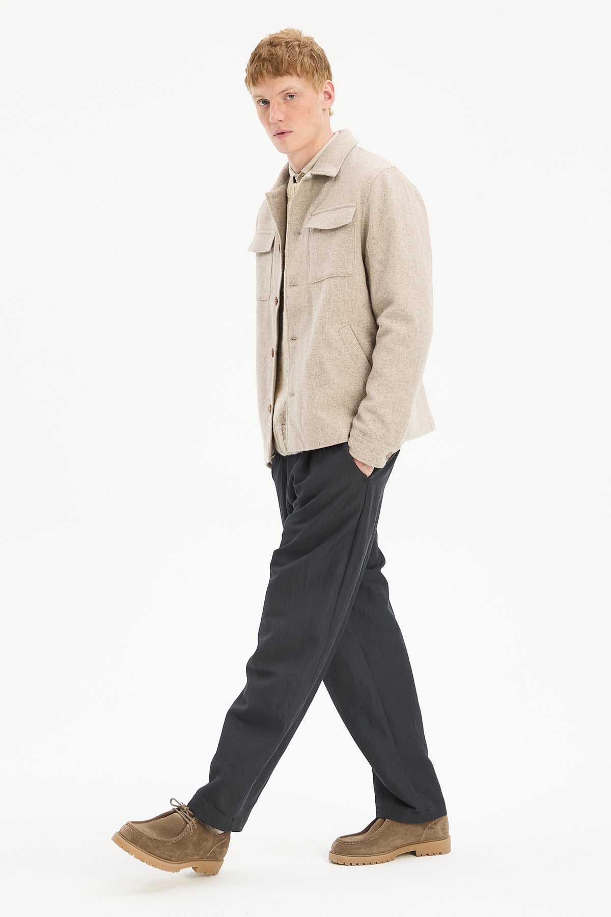 Jacket in a Recycled Italian Wool and Polyamide