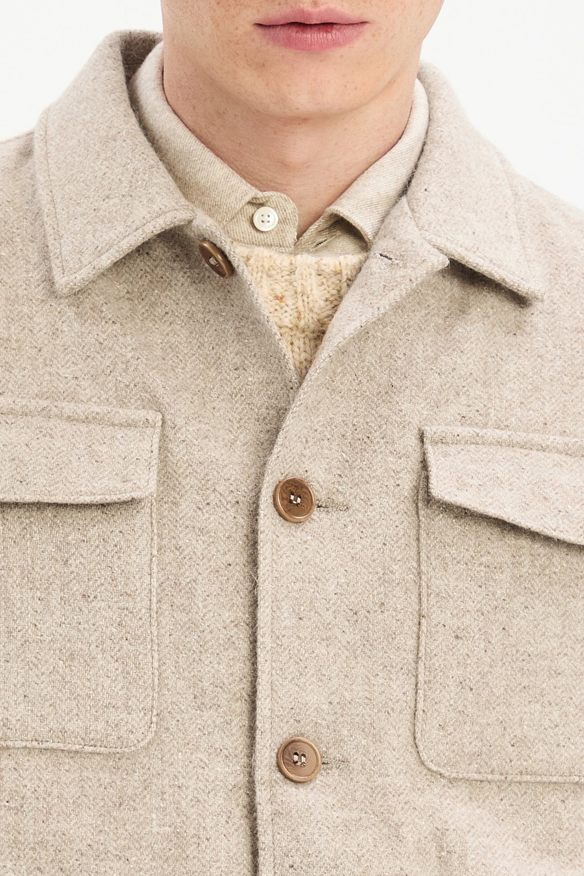 Jacket in a Recycled Italian Wool and Polyamide